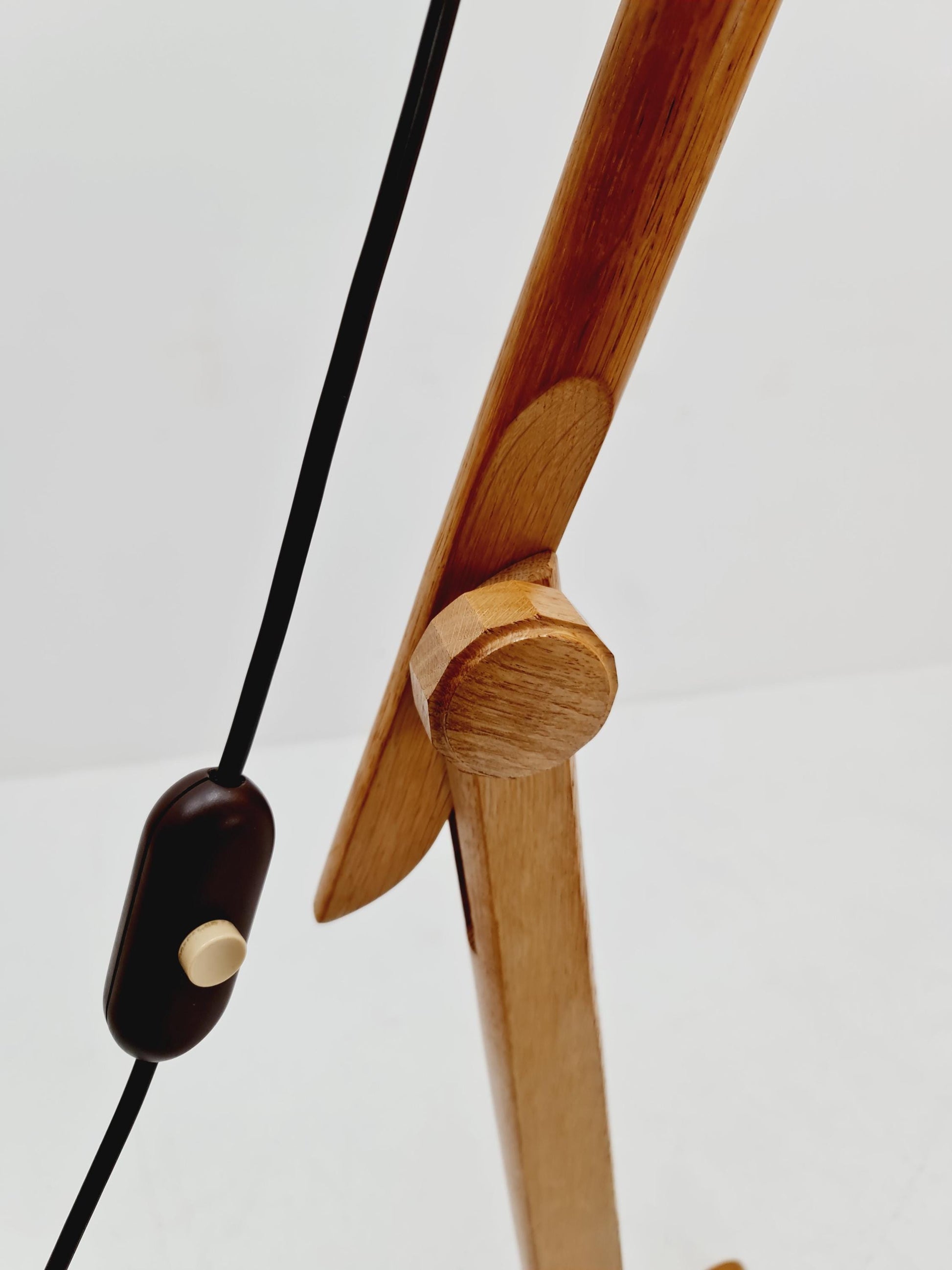 Rare Vintage Danish Oak floor lamp by DOMUS 1970s