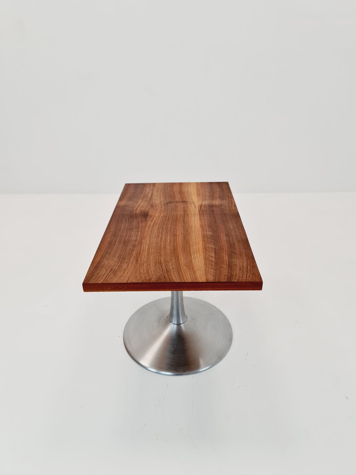 Midcentury German walntut revolving coffee table with tulip Base, 1970s