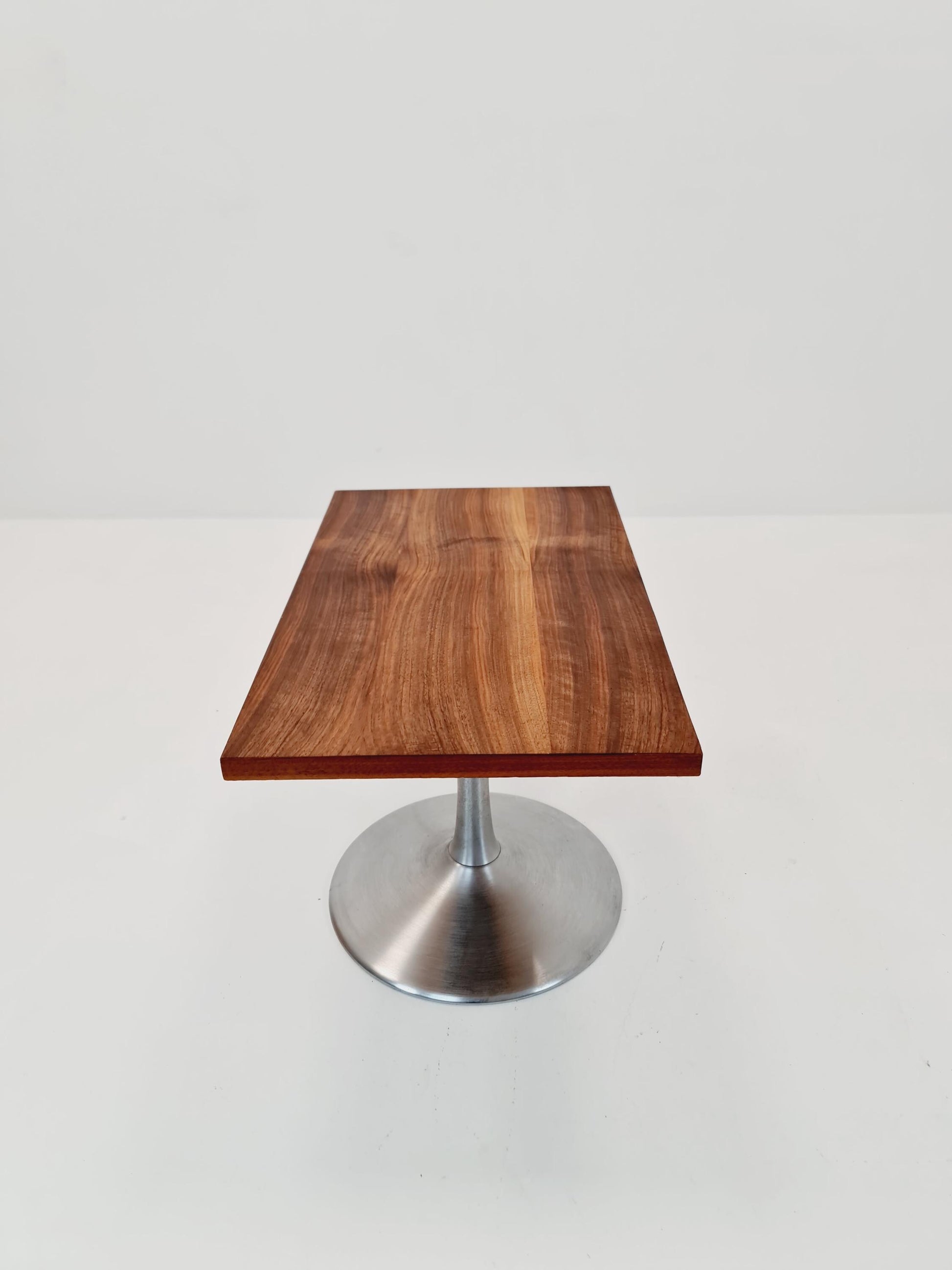 Midcentury German walntut revolving coffee table with tulip Base, 1970s