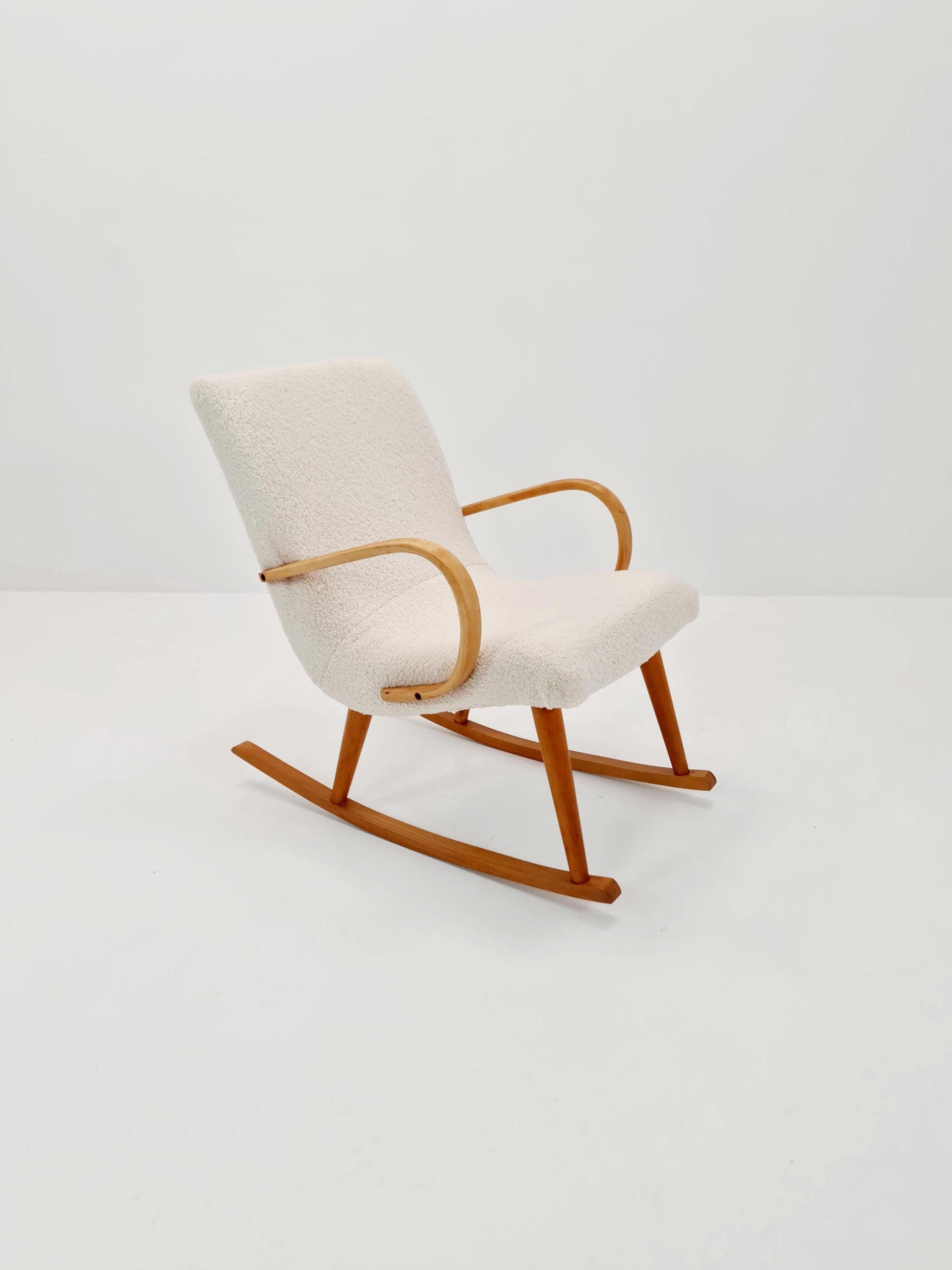 Mid century Scandinavian solid wood Rocking Chair , 1950s