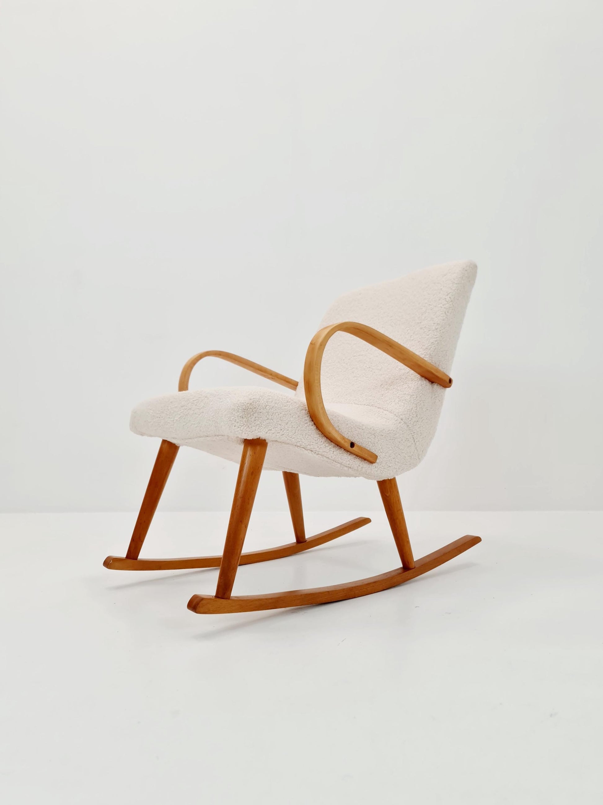 Mid century Scandinavian solid wood Rocking Chair , 1950s