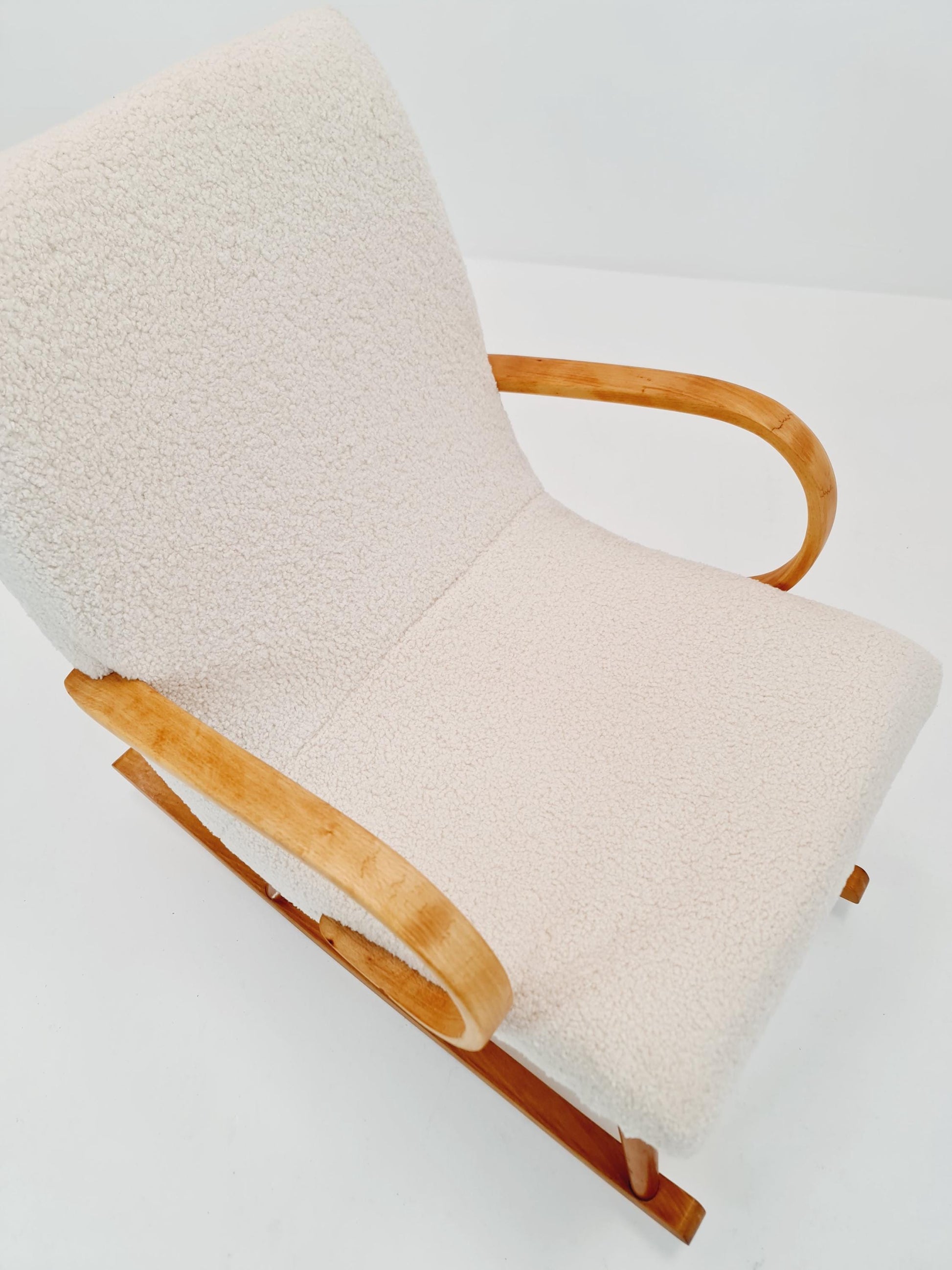 Mid century Scandinavian solid wood Rocking Chair , 1950s