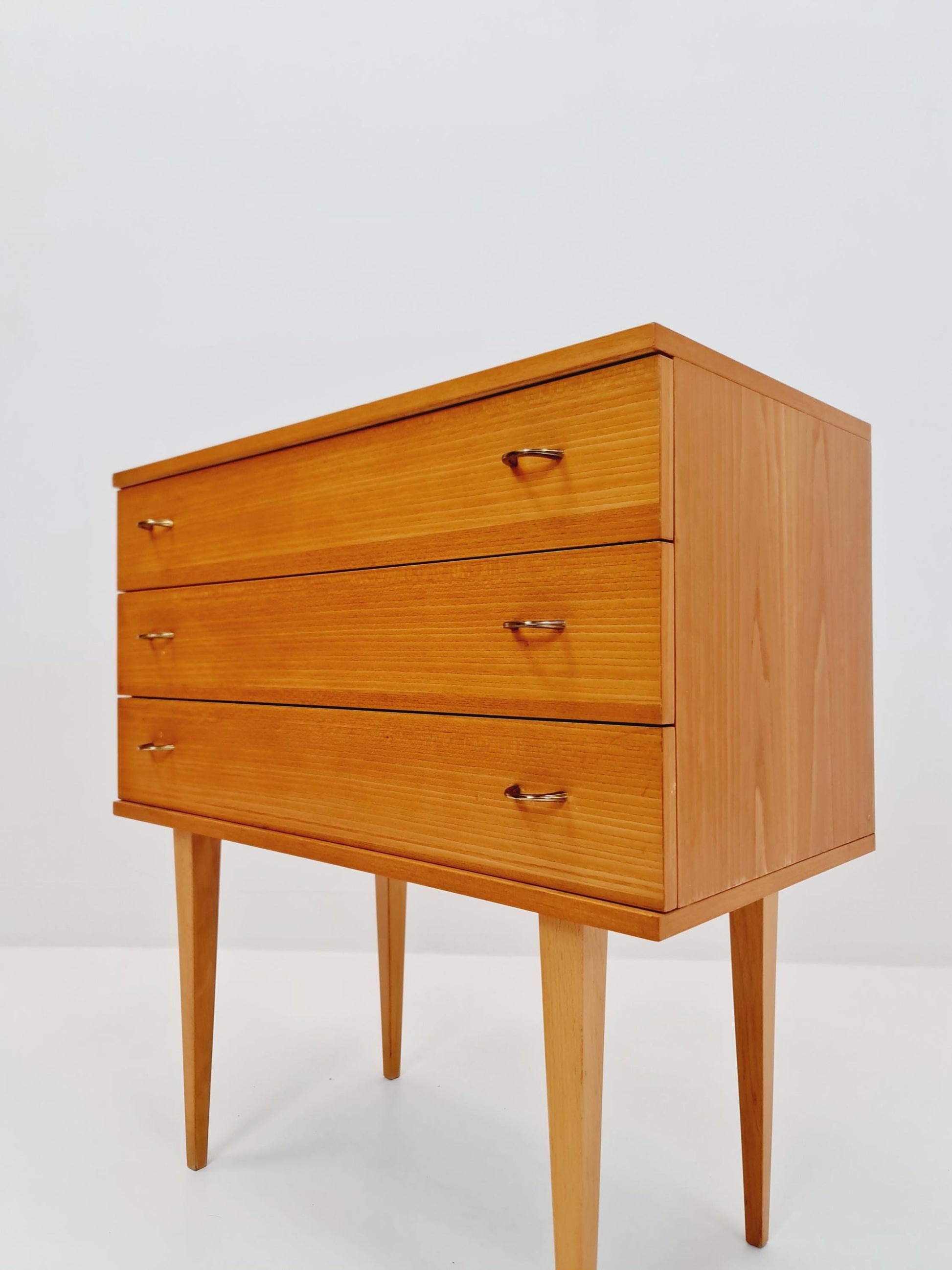 Midcentury German vintage ash chest of drawers 1960s