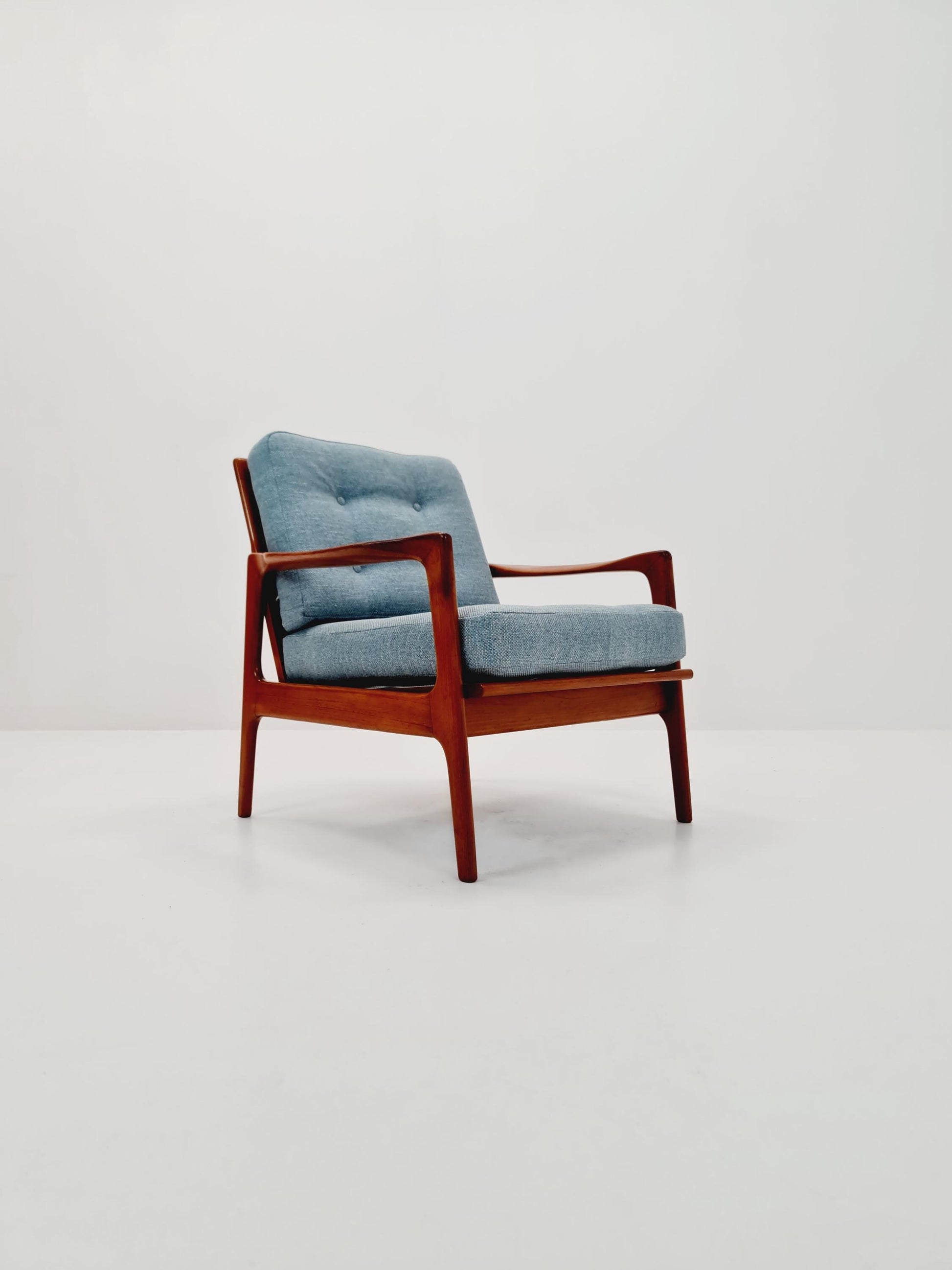 Mid Century Solid teak lounge chair/ Easy chair , 1960s
