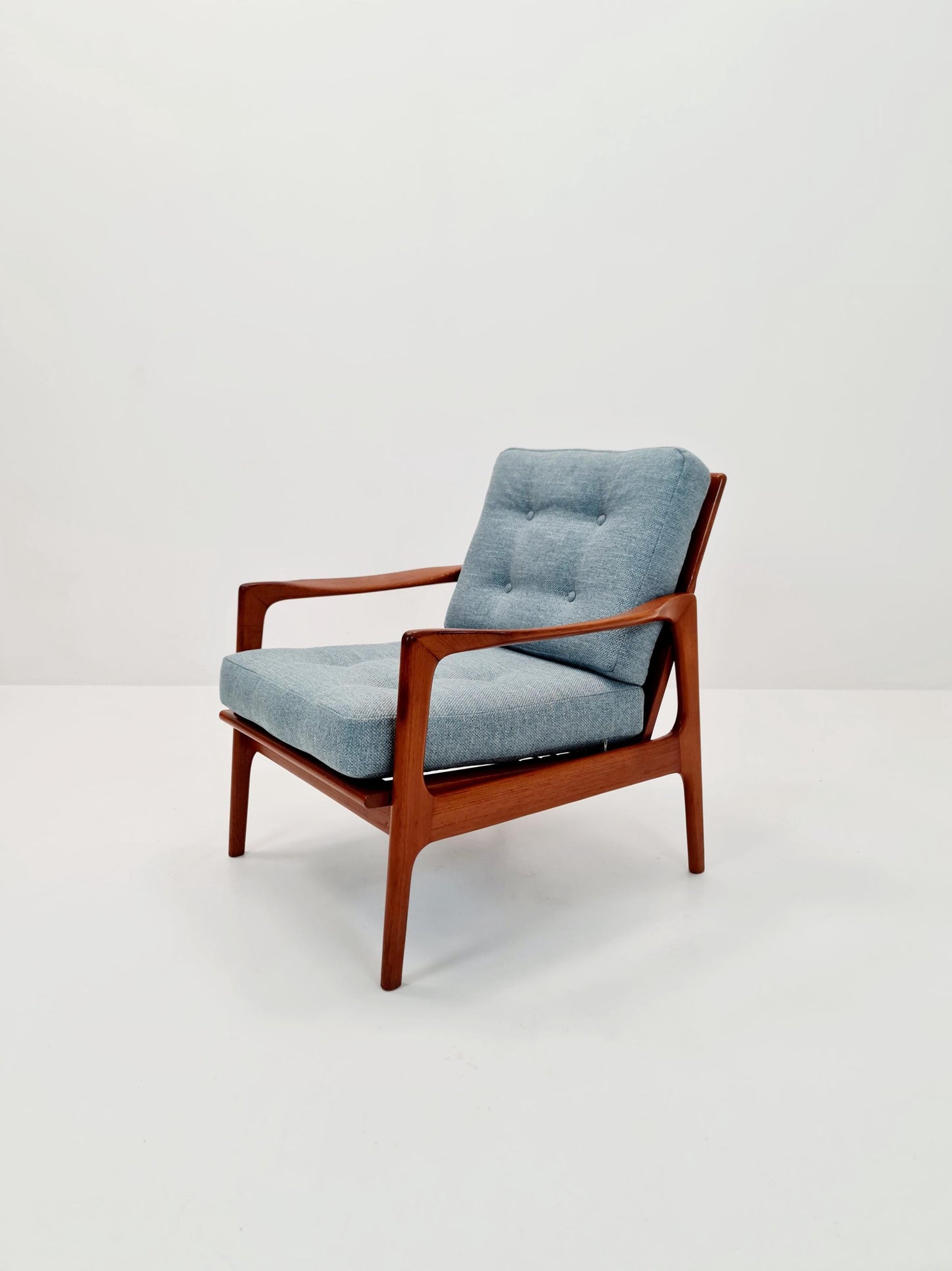 Mid Century Solid teak lounge chair/ Easy chair , 1960s