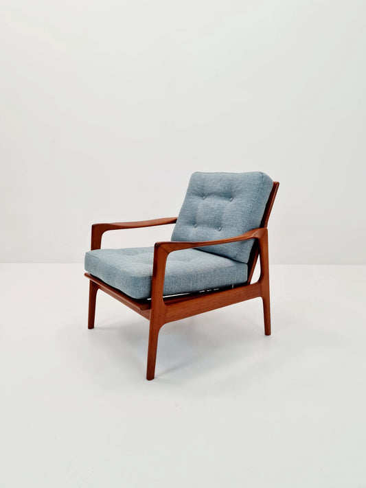 Mid Century Solid teak lounge chair/ Easy chair , 1960s