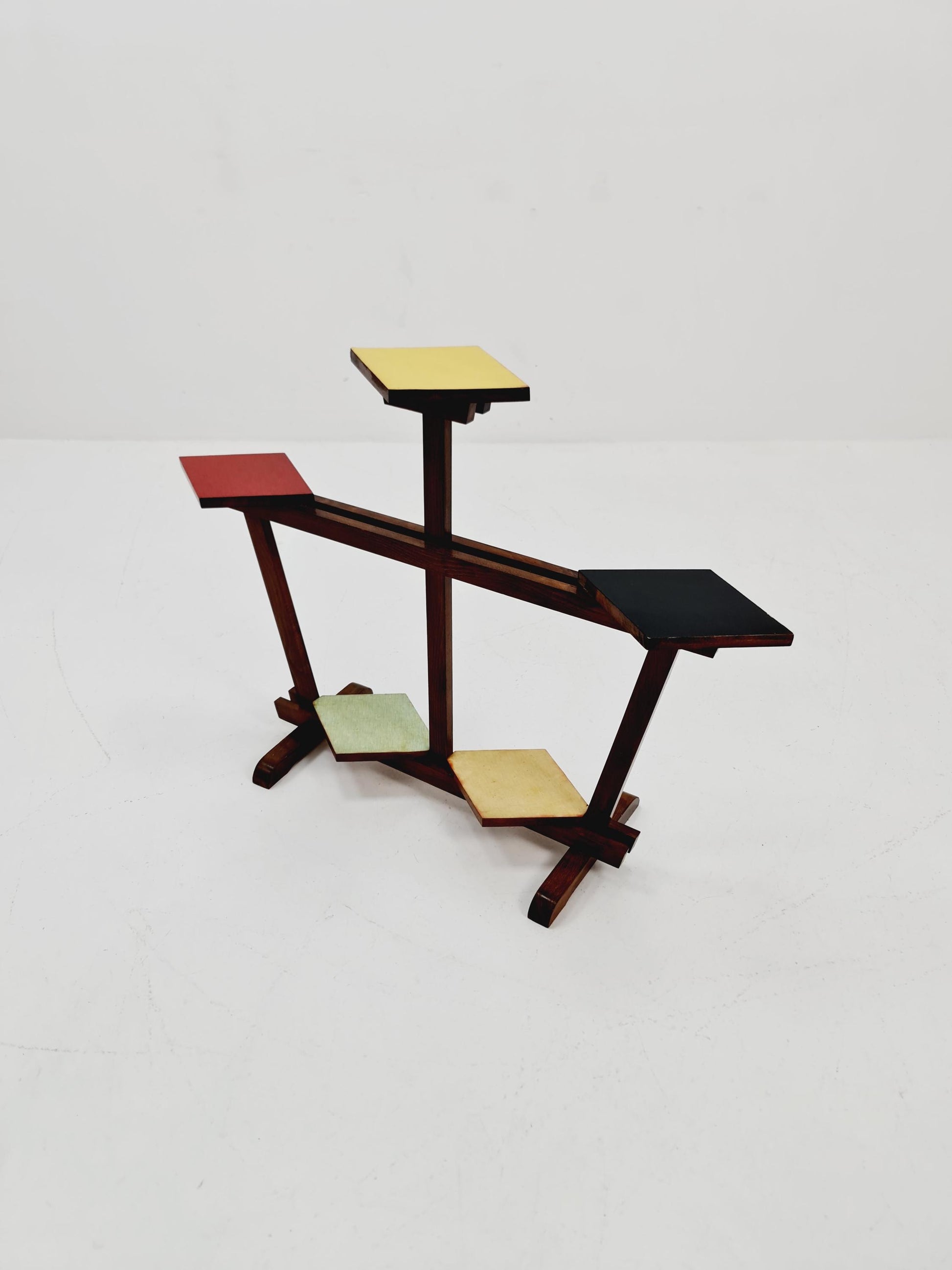 Big 1950s German Plant Stand, Colorful Vintage Mid-Century Minimalist Indoor Plant Stand Side Table Retro flower table