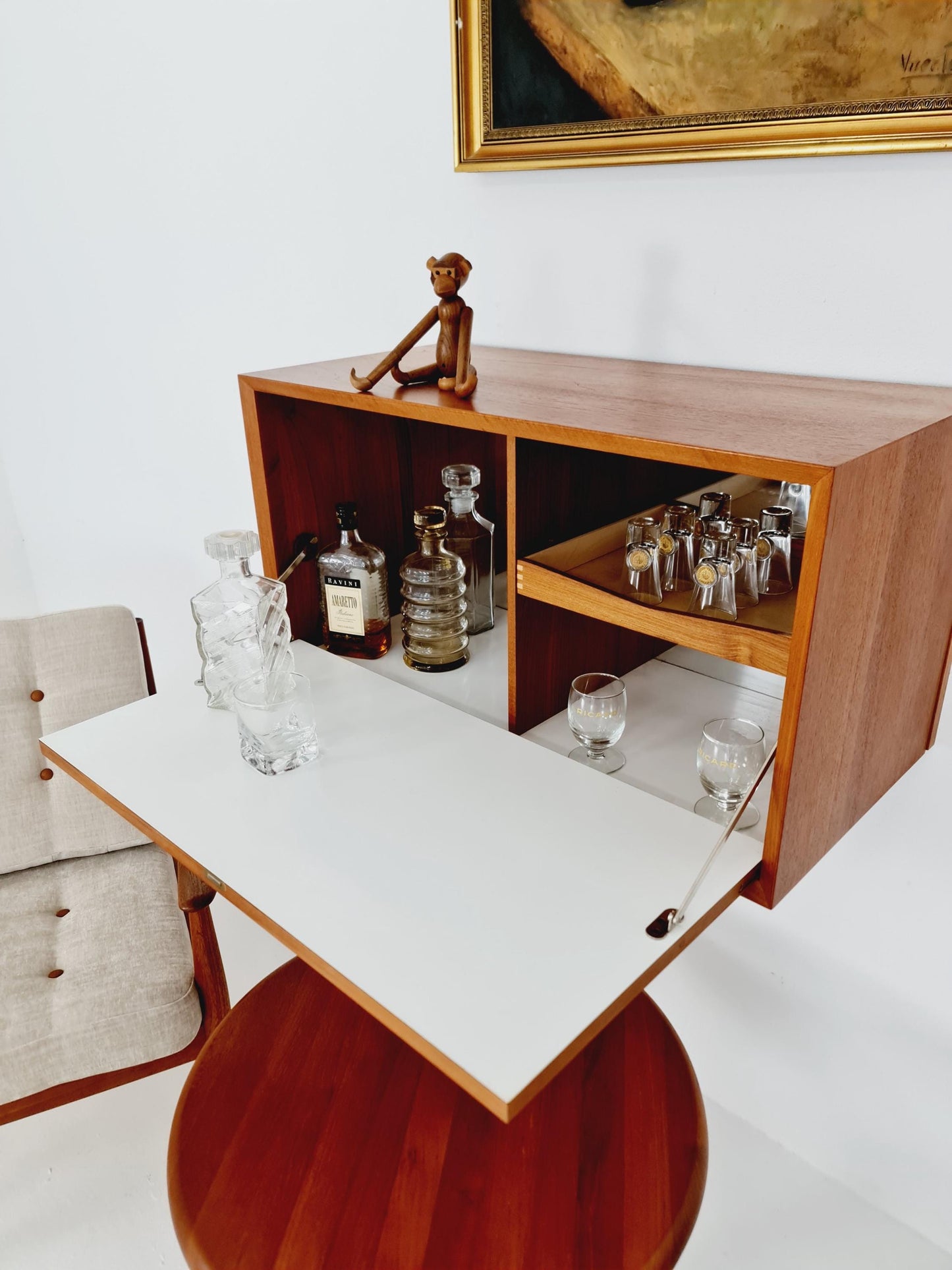 Mid century Single Danish Teak Wall Bar by Poul Cadovius for Cado, Denmark, 1960s