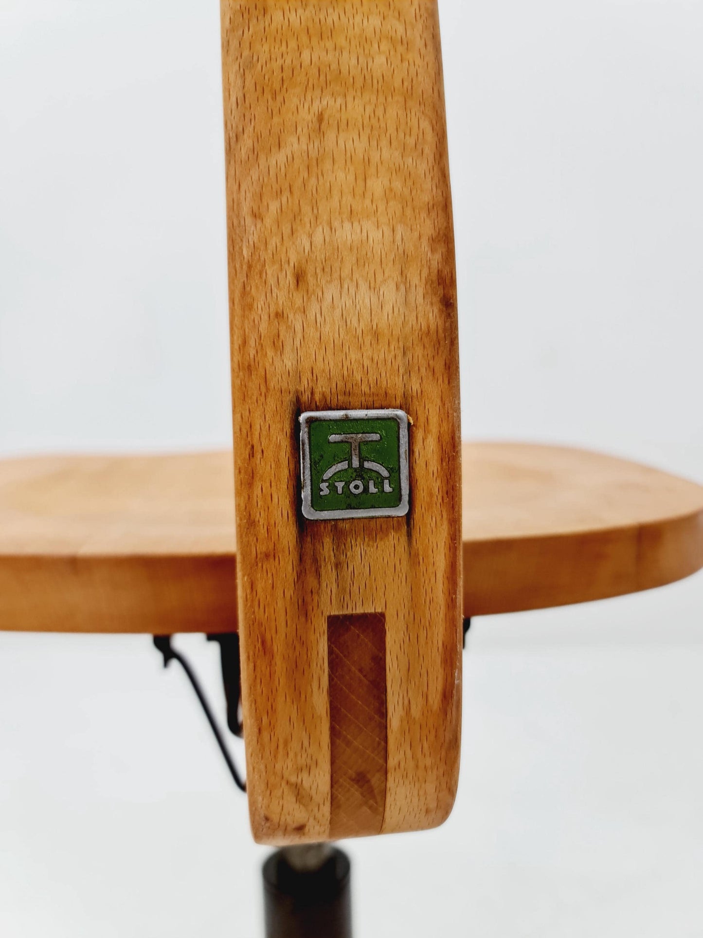 Bauhaus swivel office chair in solid wood By stoll 1930s