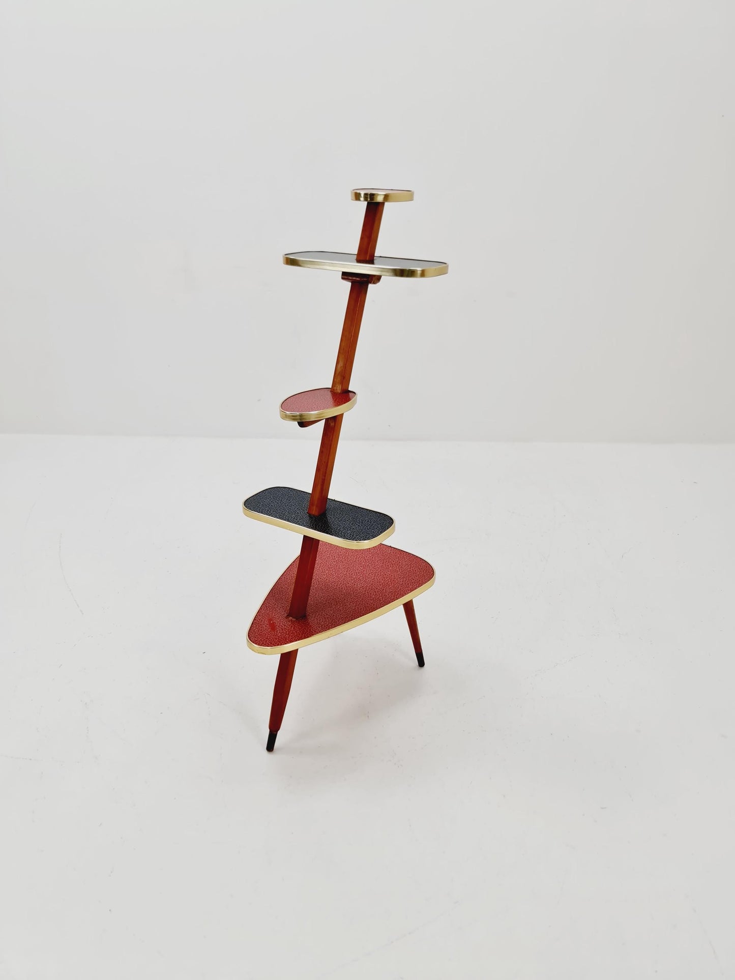 Big 1950s German Plant Stand, Colorful Vintage Mid-Century Minimalist Indoor Plant Stand Side Table Retro flower table