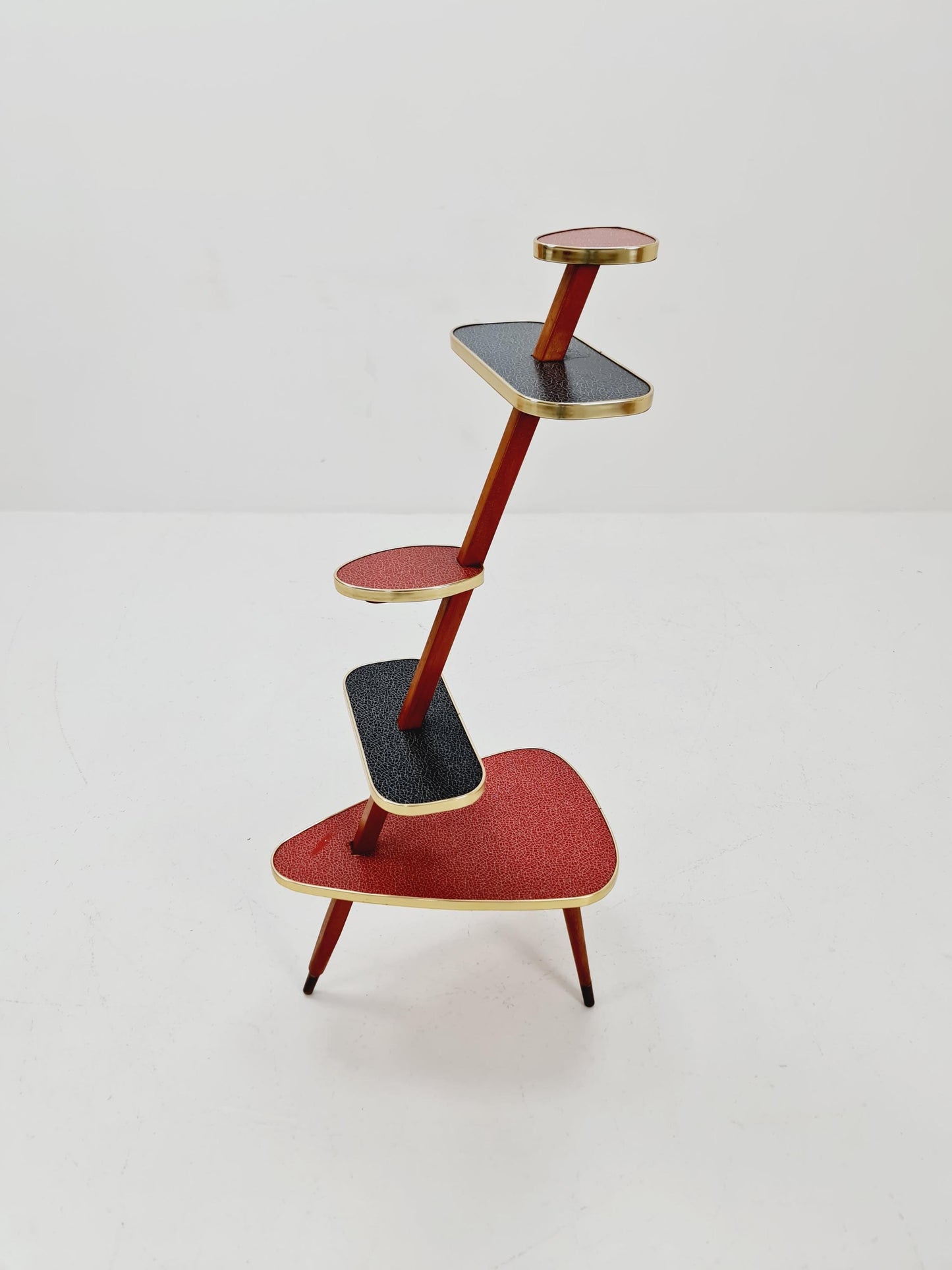 Big 1950s German Plant Stand, Colorful Vintage Mid-Century Minimalist Indoor Plant Stand Side Table Retro flower table