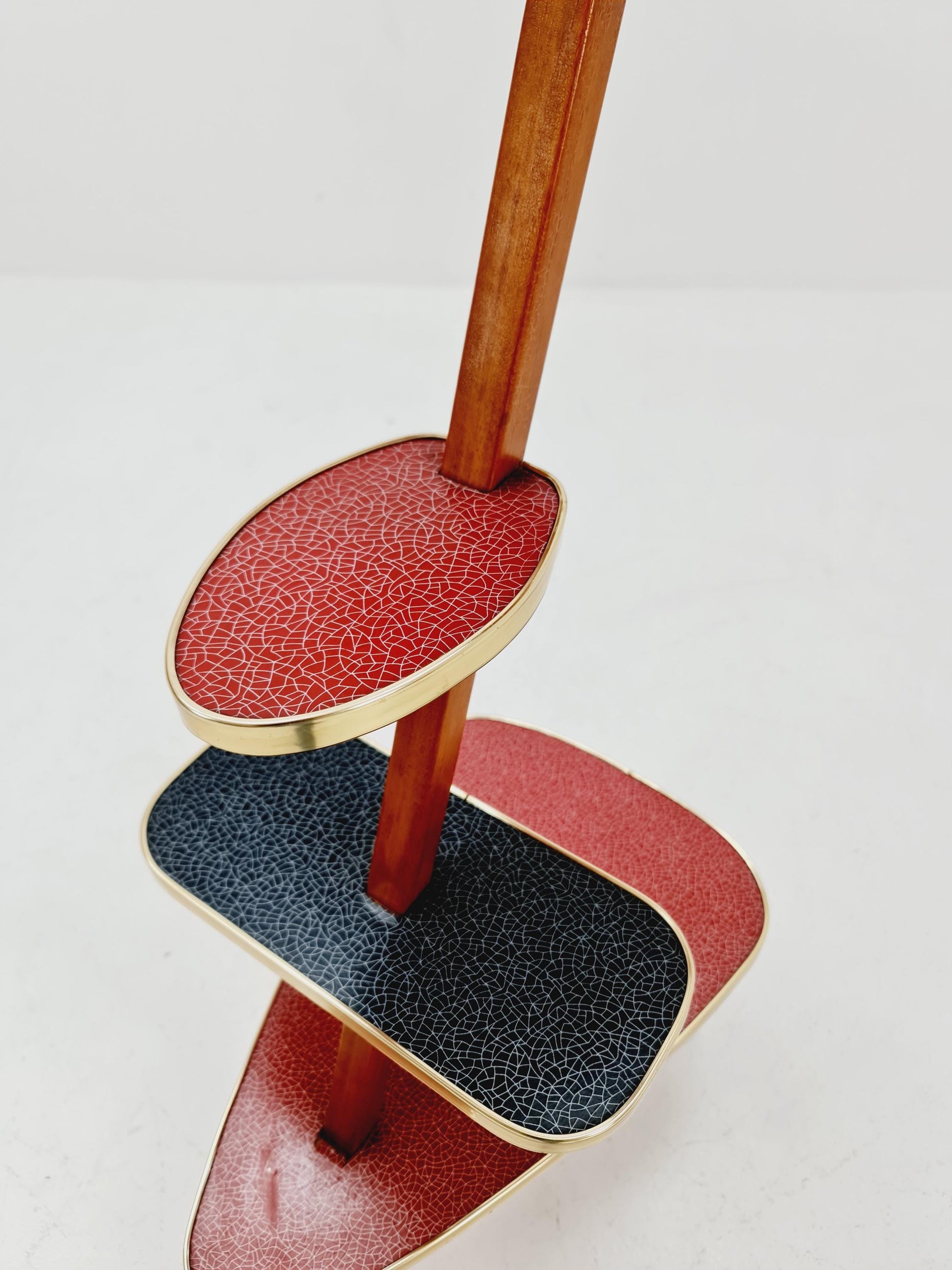 Big 1950s German Plant Stand, Colorful Vintage Mid-Century Minimalist Indoor Plant Stand Side Table Retro flower table
