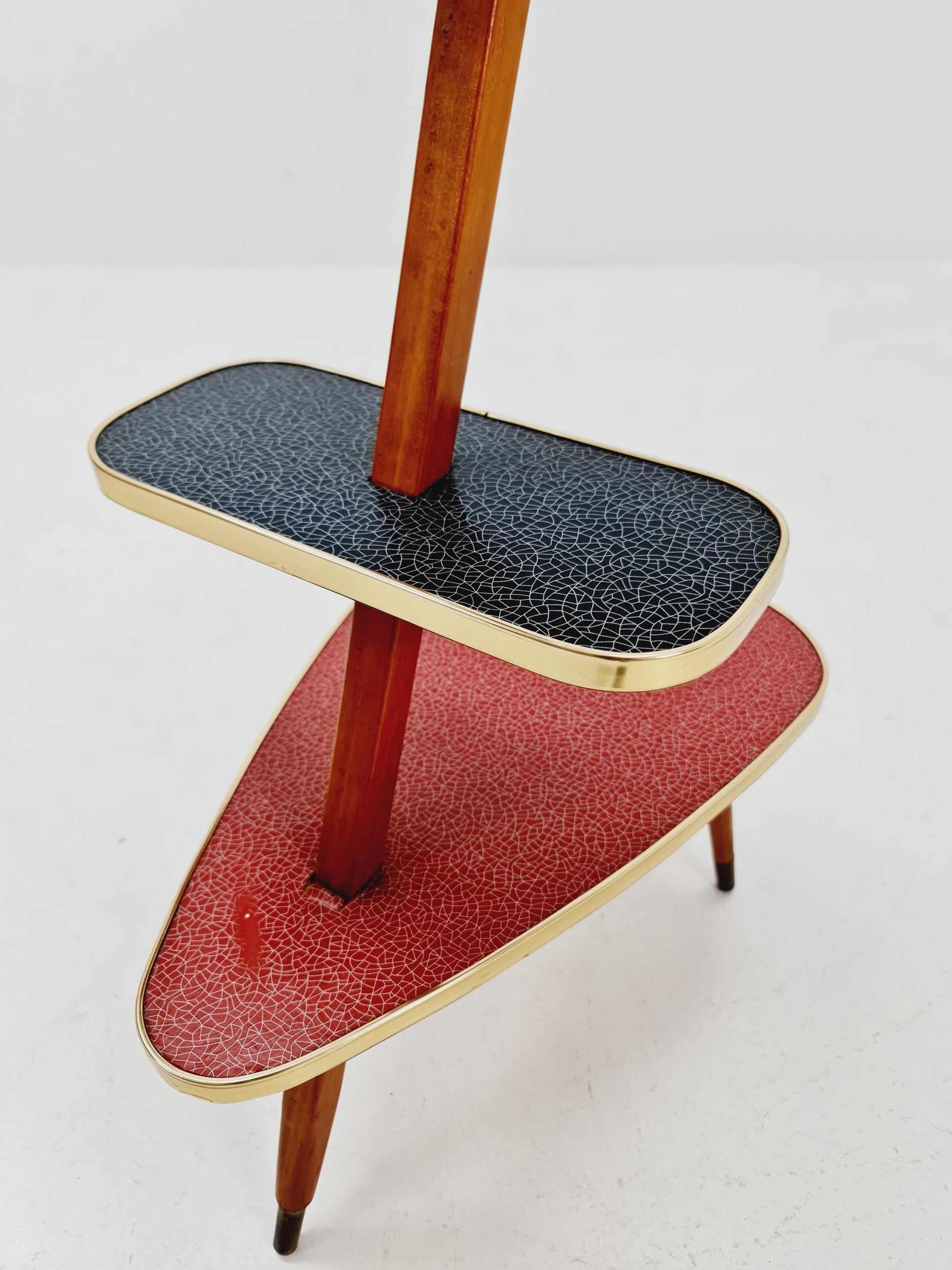 Big 1950s German Plant Stand, Colorful Vintage Mid-Century Minimalist Indoor Plant Stand Side Table Retro flower table