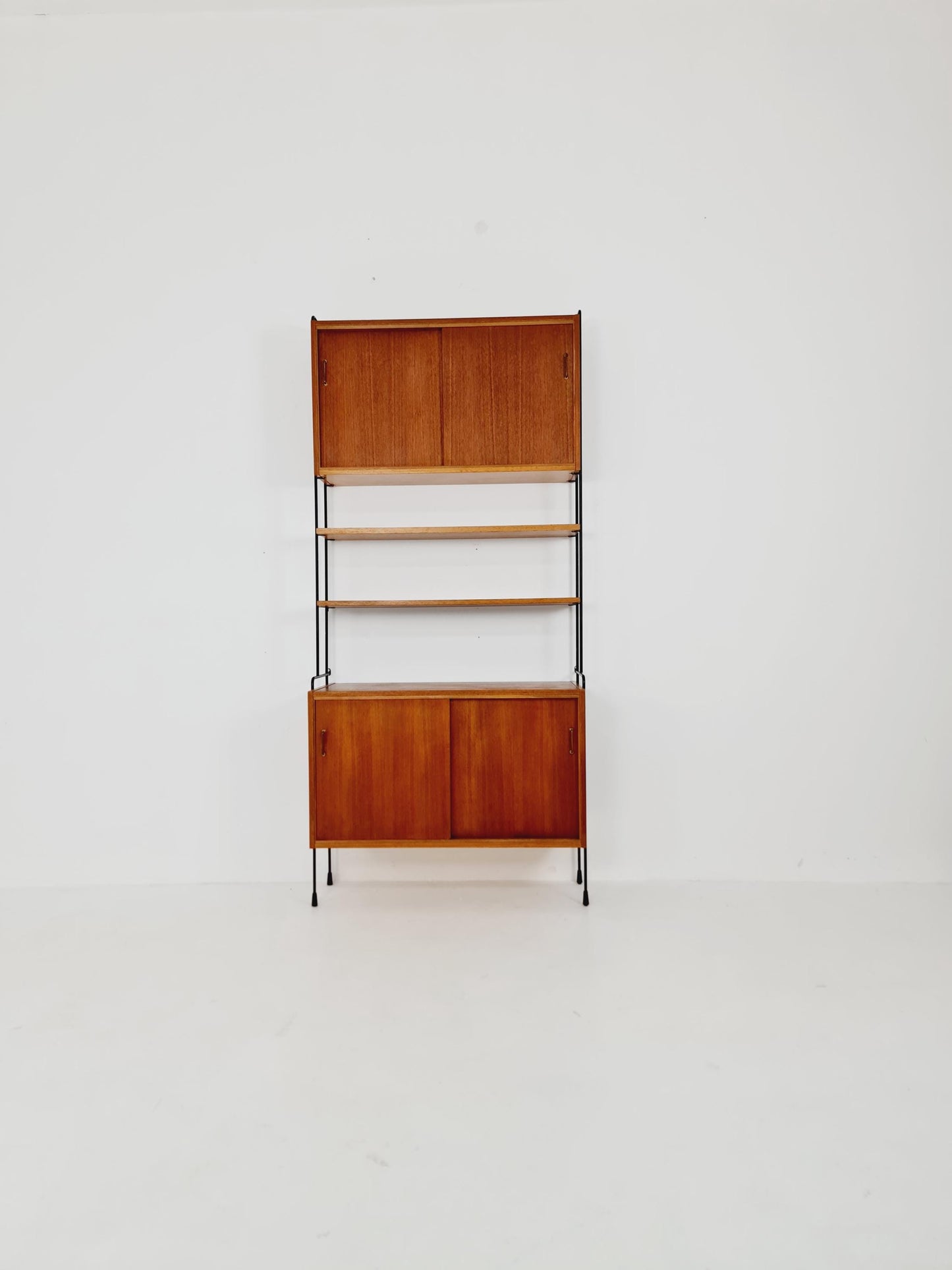 Mid century Teak wall shelving unit by Hilker for Omnia, Germany, 1960s