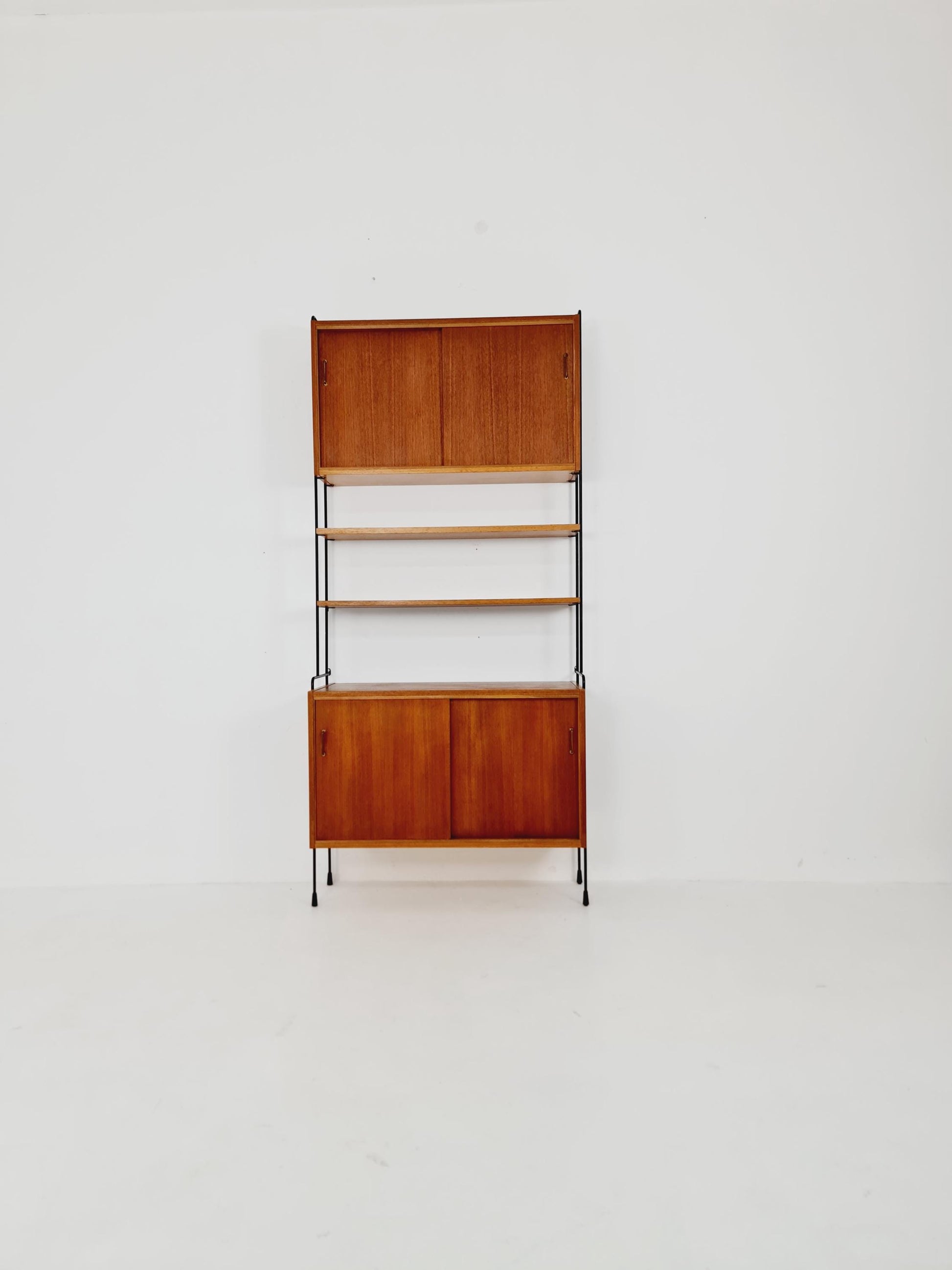 Mid century Teak wall shelving unit by Hilker for Omnia, Germany, 1960s