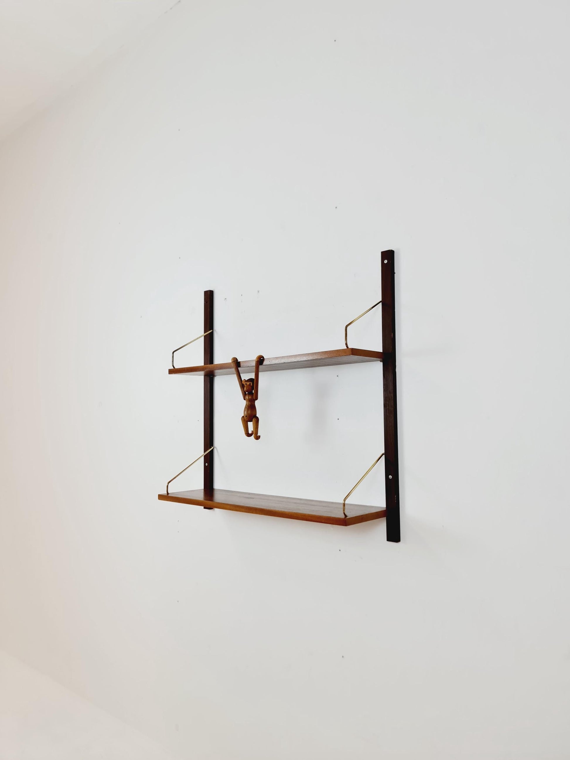 Midcentury Danish walnut Wall-Mounted Shelving Unit, by Royal for Poul Cadovius, 1960s