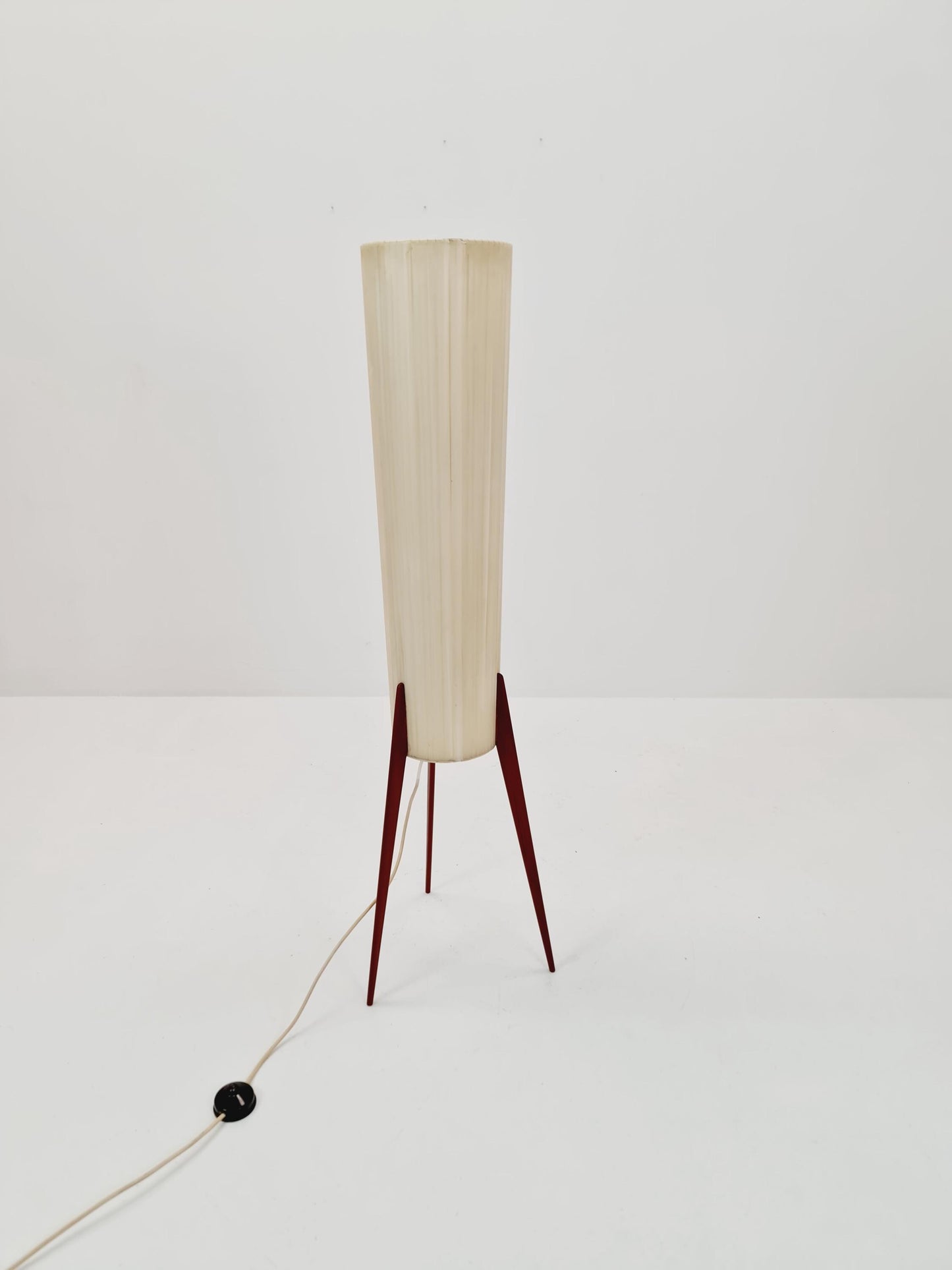 Midcentury Danish tripod rocket floor lamp teak, 1960s