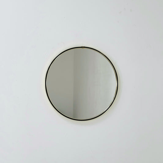 Mid century circle -shaped mirror with golden metal frame- 1960s