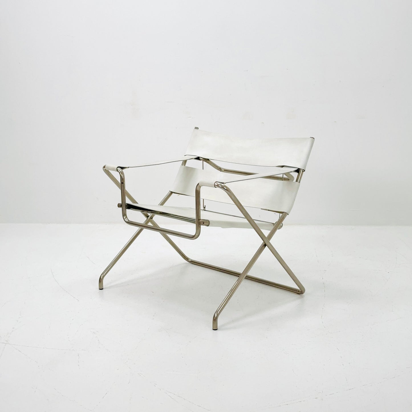 Mid century Folding Bauhaus D4 leather armchair by Marcel Breuer for Tecta, 1960s
