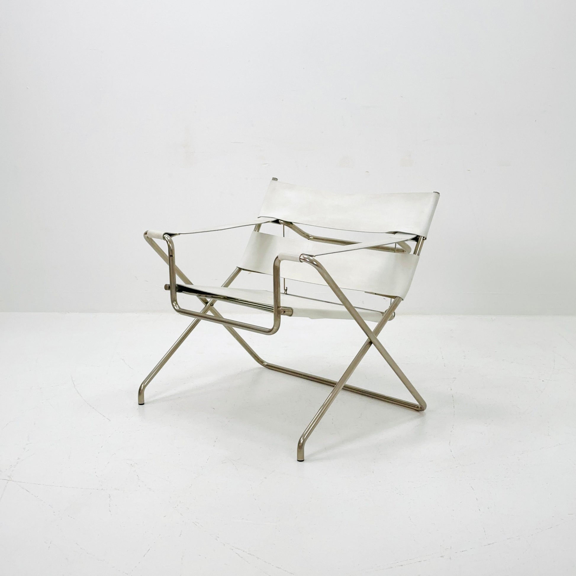 Mid century Folding Bauhaus D4 leather armchair by Marcel Breuer for Tecta, 1960s