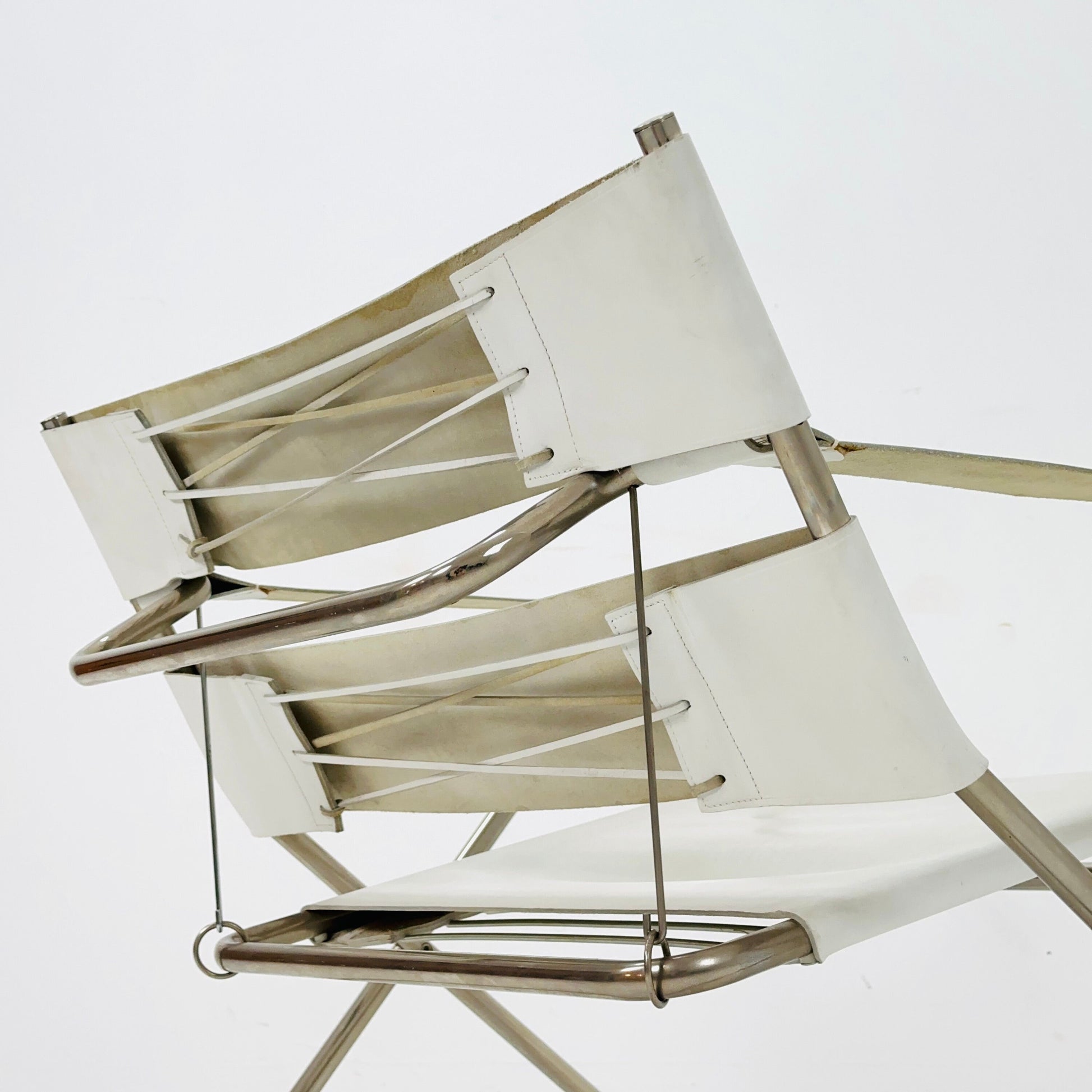 Mid century Folding Bauhaus D4 leather armchair by Marcel Breuer for Tecta, 1960s