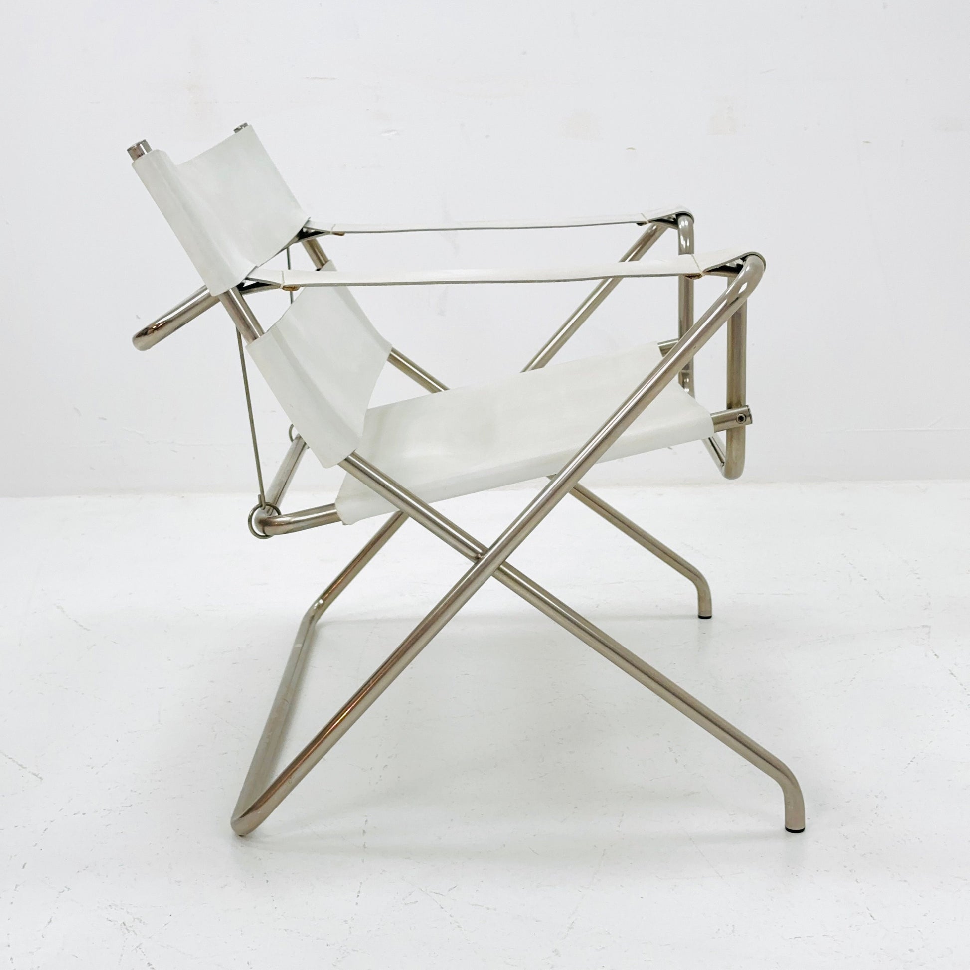 Mid century Folding Bauhaus D4 leather armchair by Marcel Breuer for Tecta, 1960s