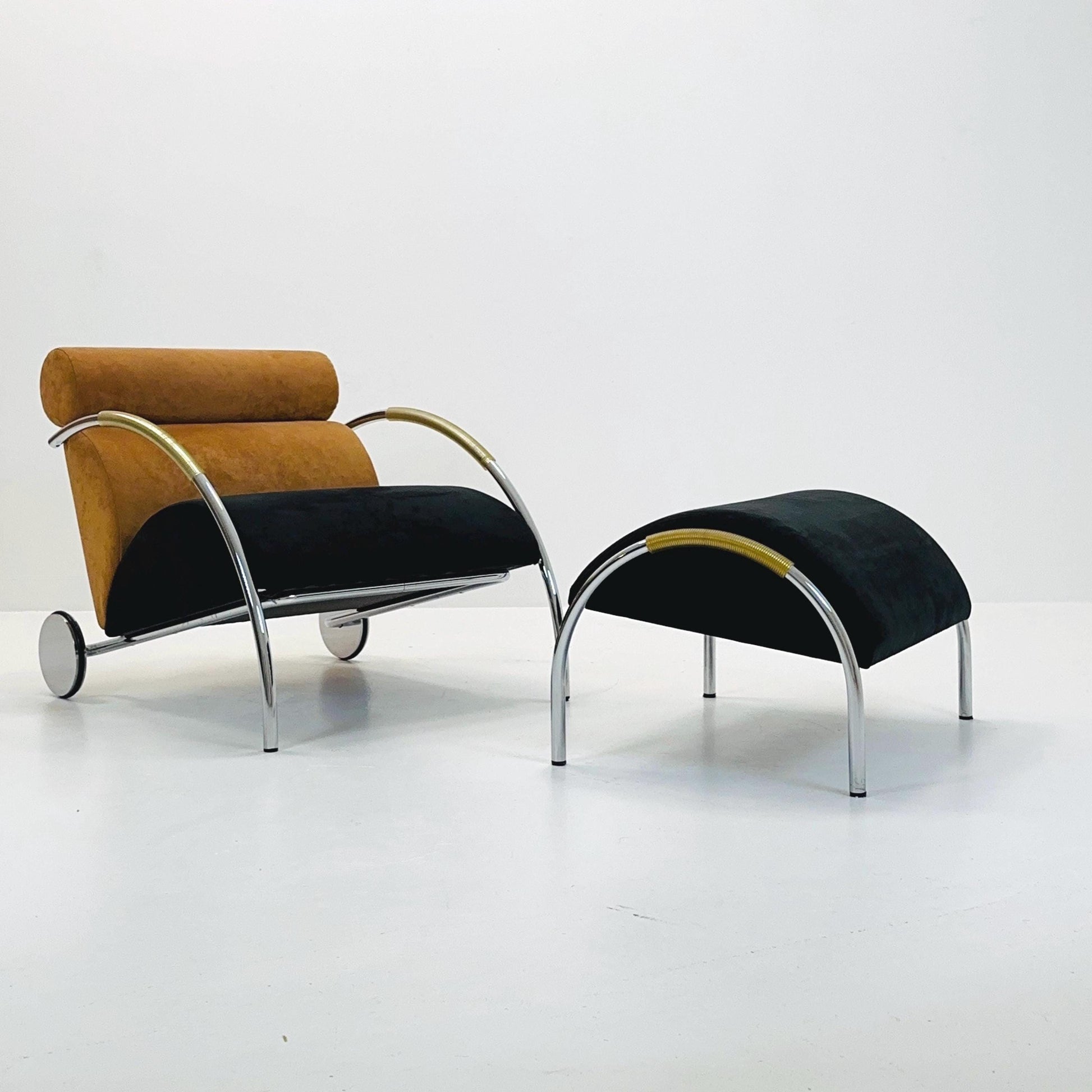 Mid century “Zyklus” armchair with ottoman by Peter Maly for Cor, 1984,Germany