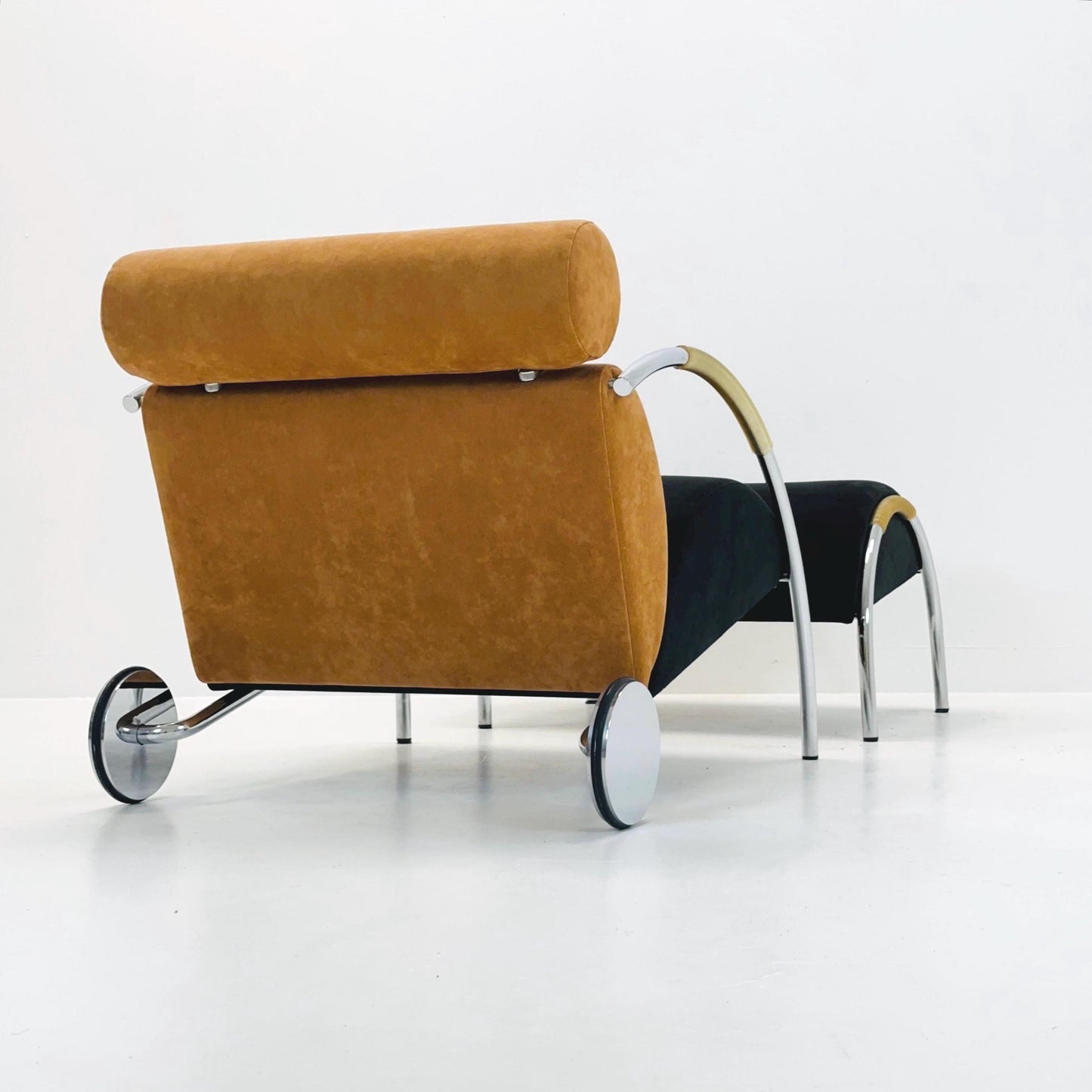 Mid century “Zyklus” armchair with ottoman by Peter Maly for Cor, 1984,Germany