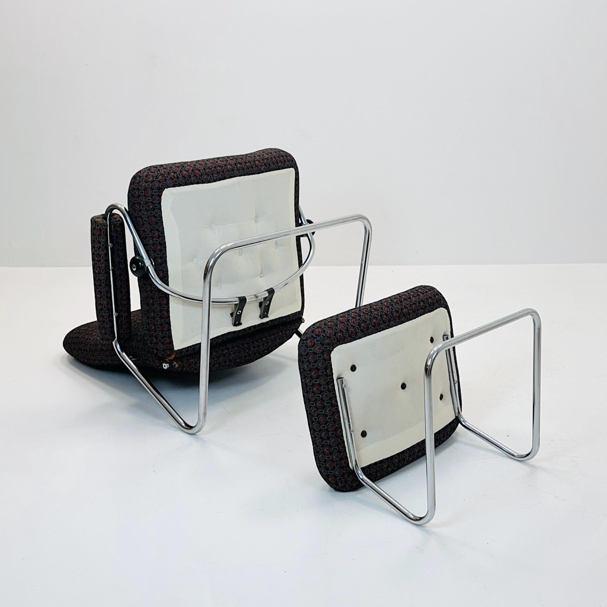 Mid century Ekornes reclining armchair and ottoman Norway 1980s