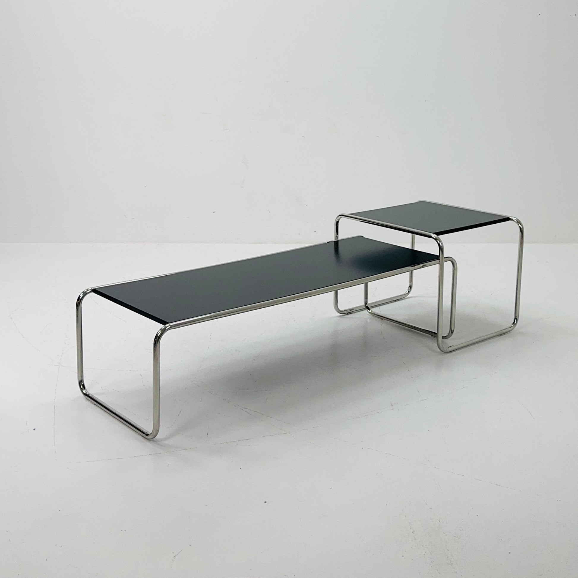 Mid century Design Laccio coffee - end table set by Marcel Breuer