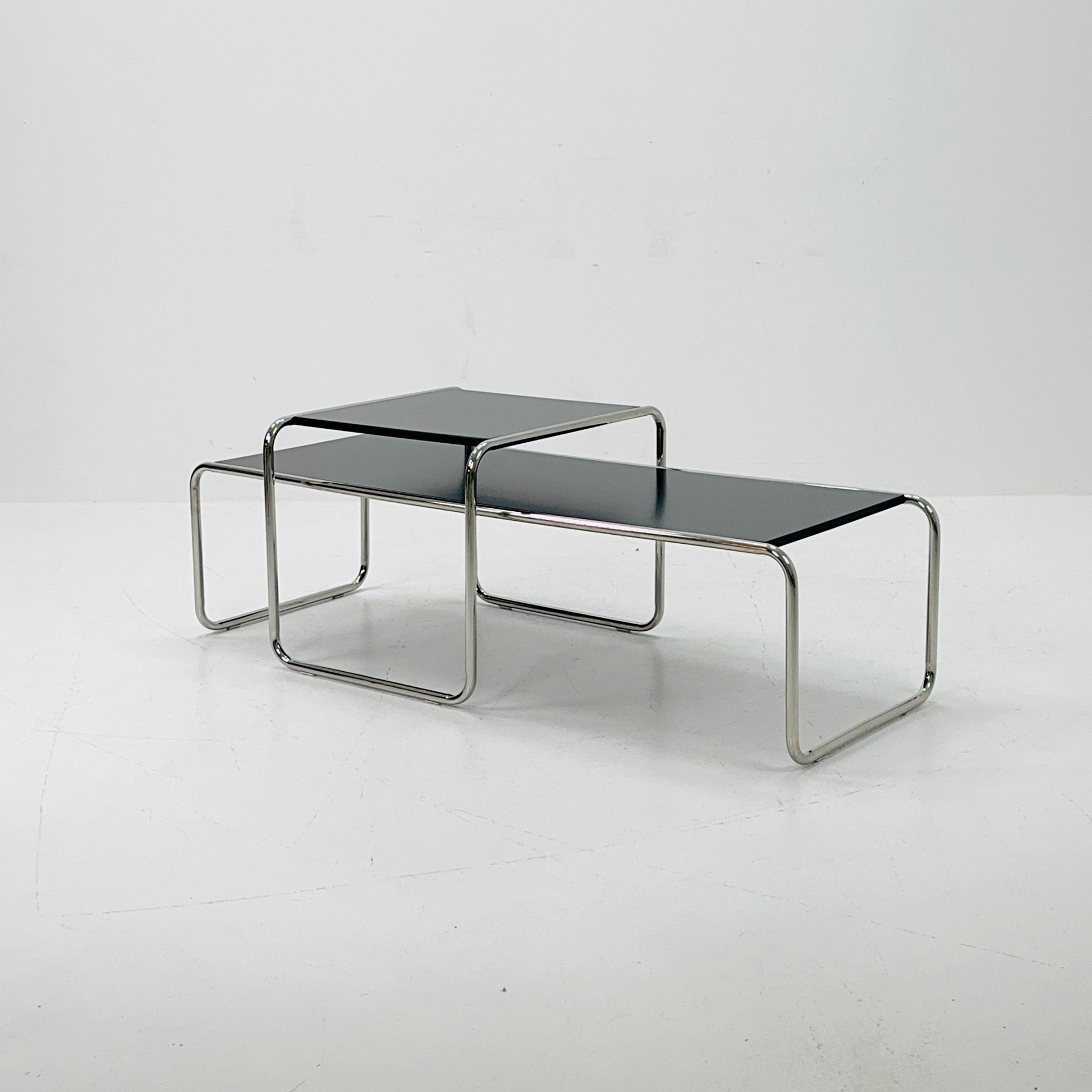 Mid century Design Laccio coffee - end table set by Marcel Breuer