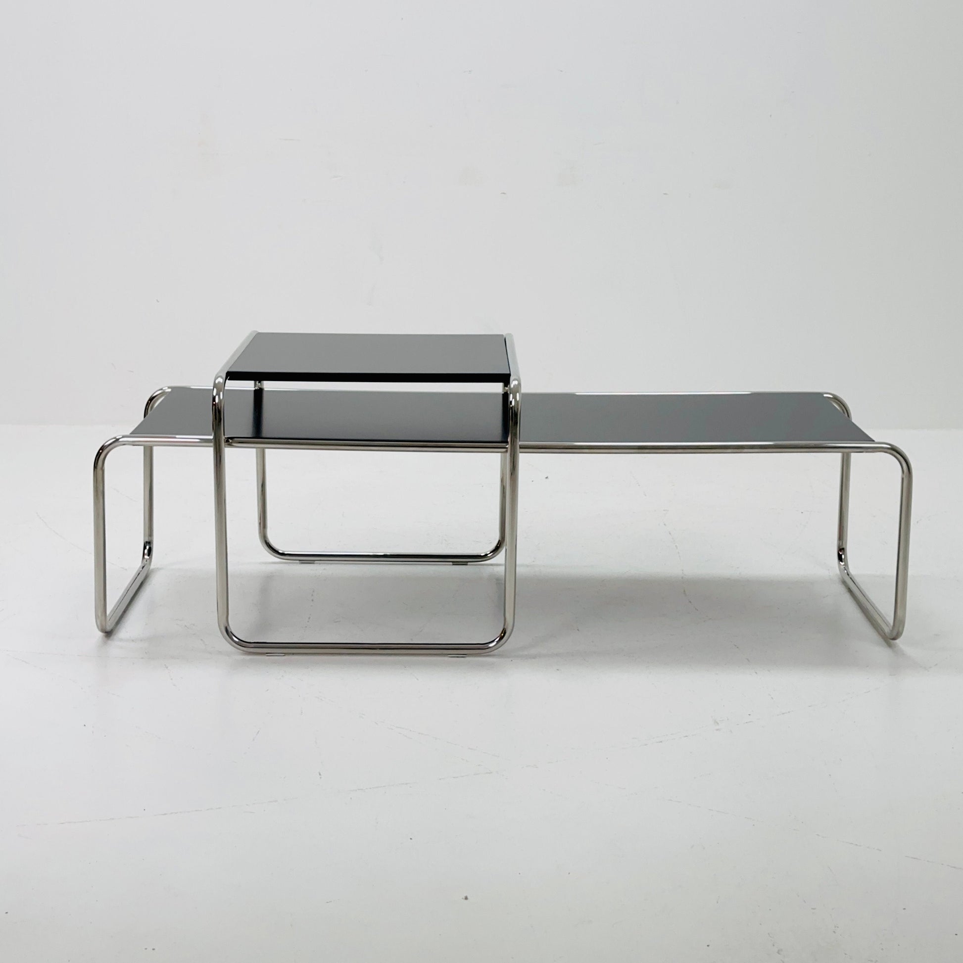 Mid century Design Laccio coffee - end table set by Marcel Breuer