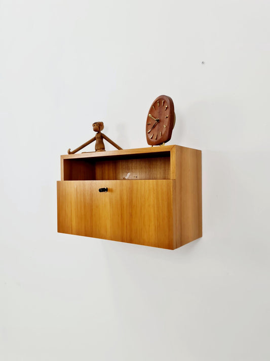Scandinavian string Ash floating/ hanging bedside table/ nightstand, 1960s