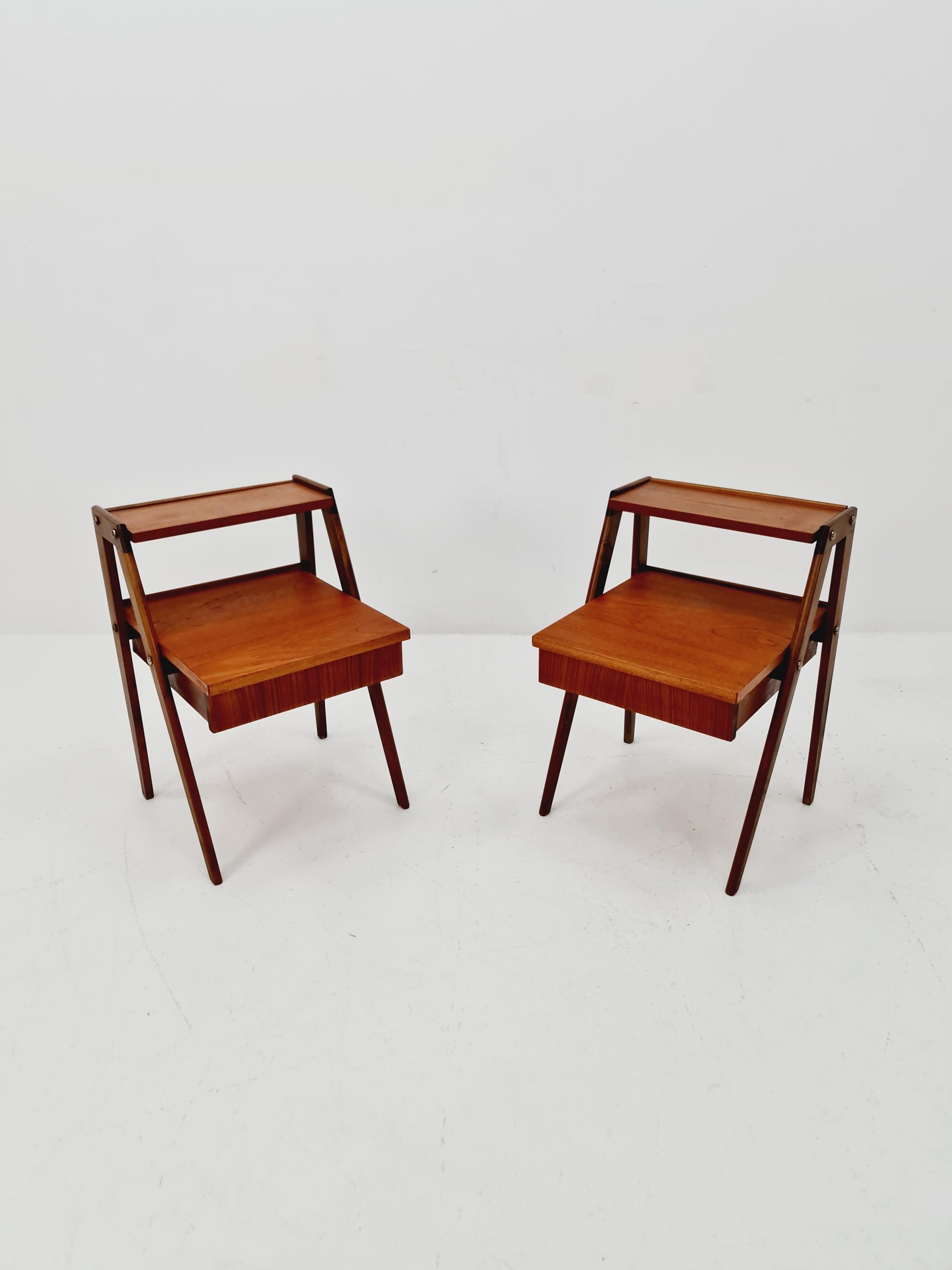 Pair of Danish teak vintage bedside tables/ Night stands, 1960s