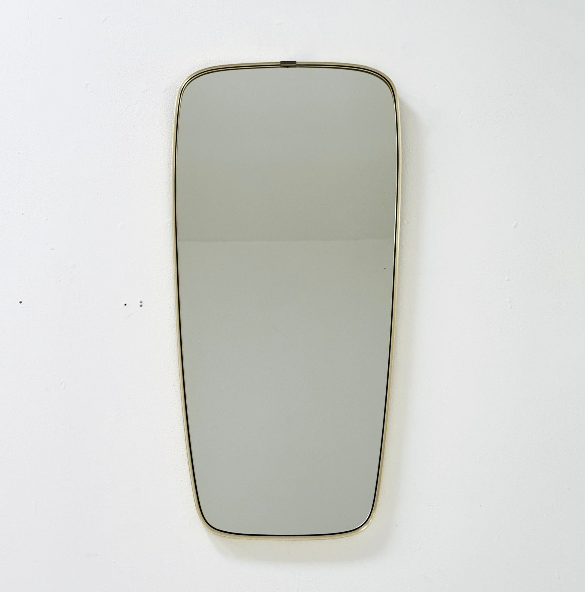 Mid Century asymmetric Original kidney wall mirror by schon form Germany 60s