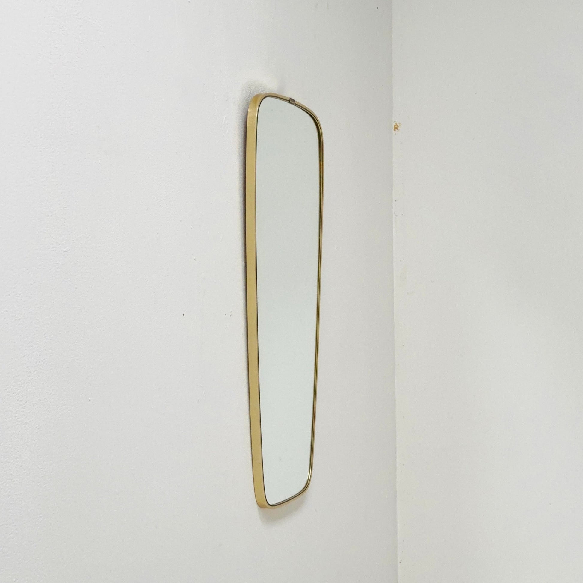 Mid Century asymmetric Original kidney wall mirror by schon form Germany 60s