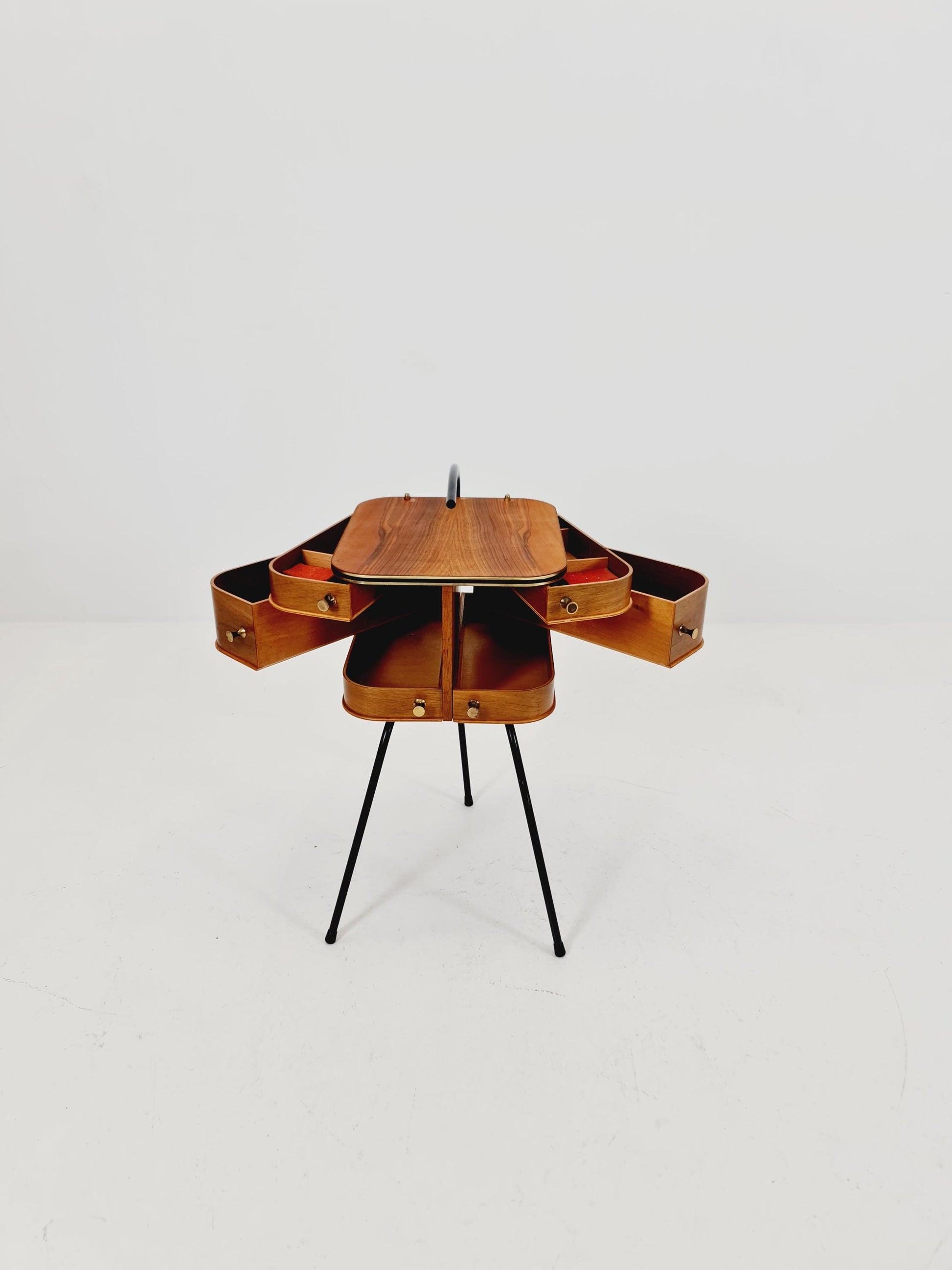 Vintage teak sweing table/ side table cabinet, 1960s