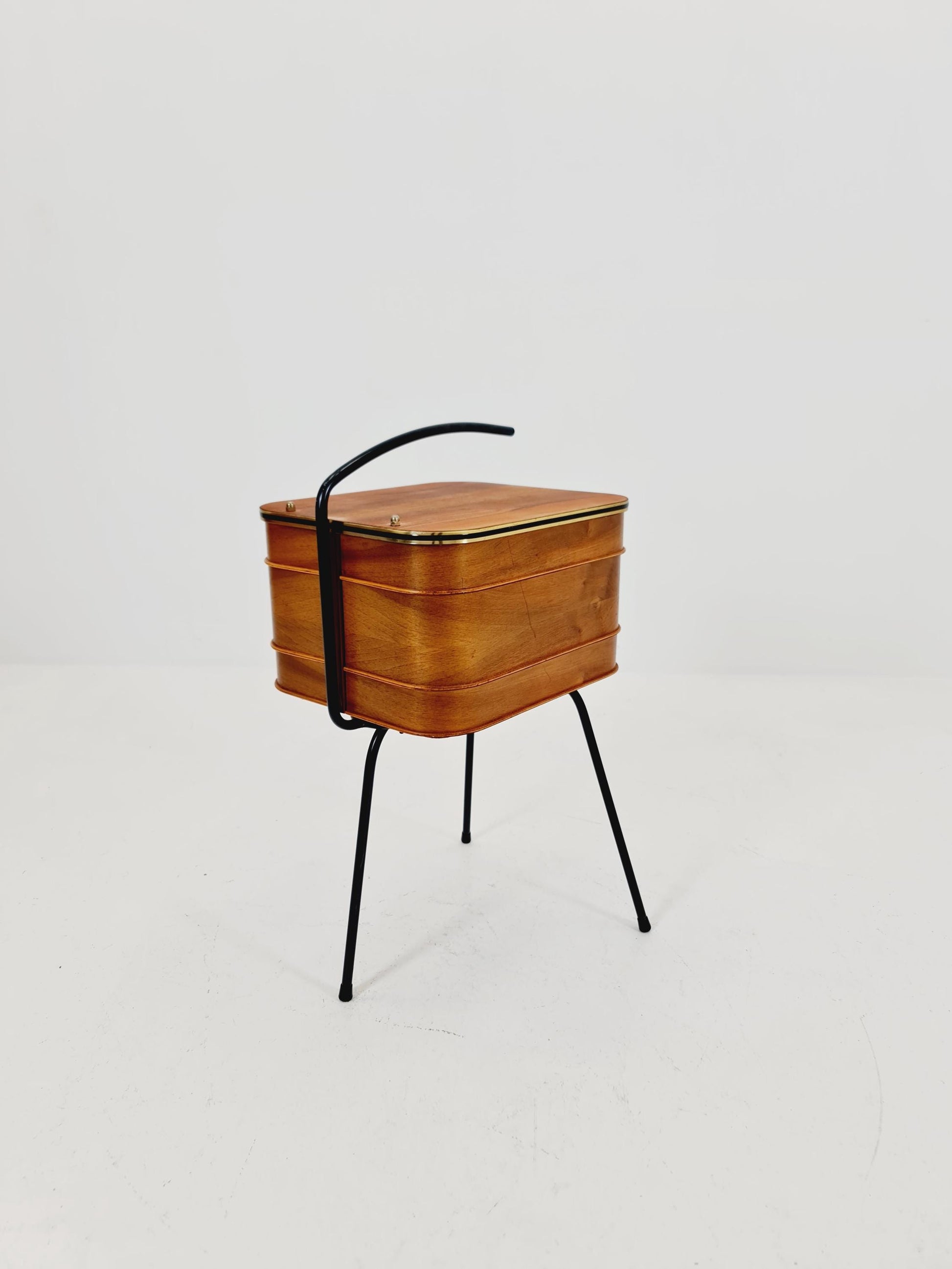 Vintage teak sweing table/ side table cabinet, 1960s