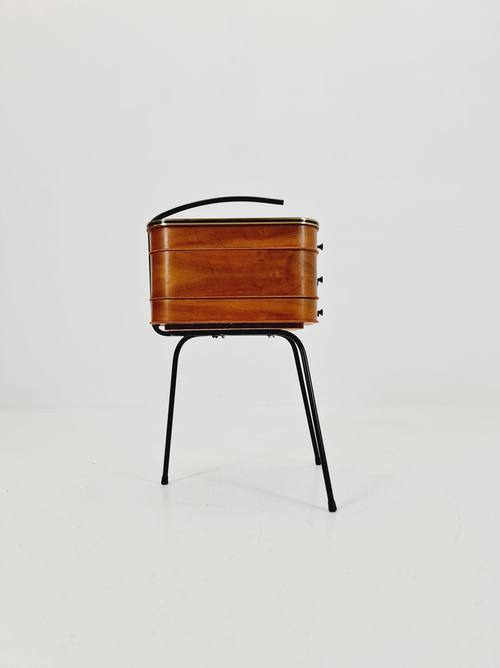 Vintage teak sweing table/ side table cabinet, 1960s