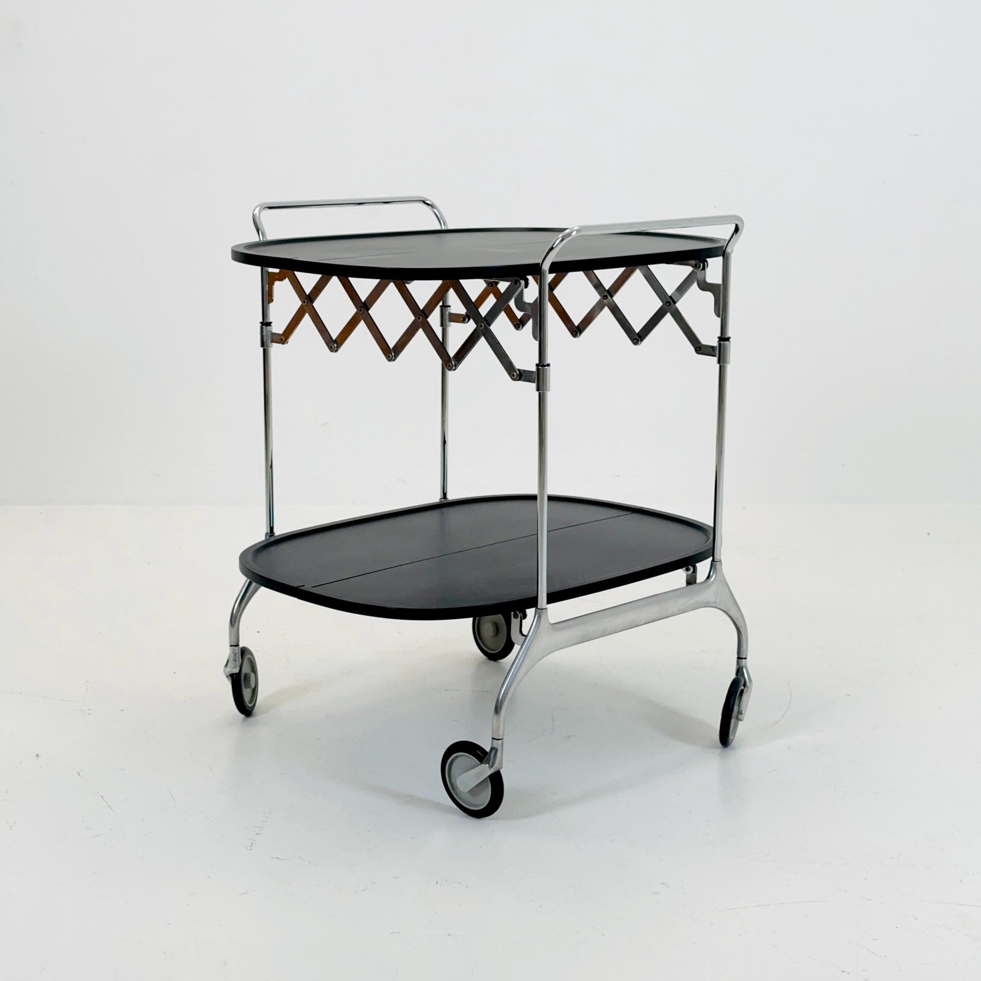 Black Gastone Dolly Trolley bar cart by Antonio Citterio and Oliver Low for Kartell Italy