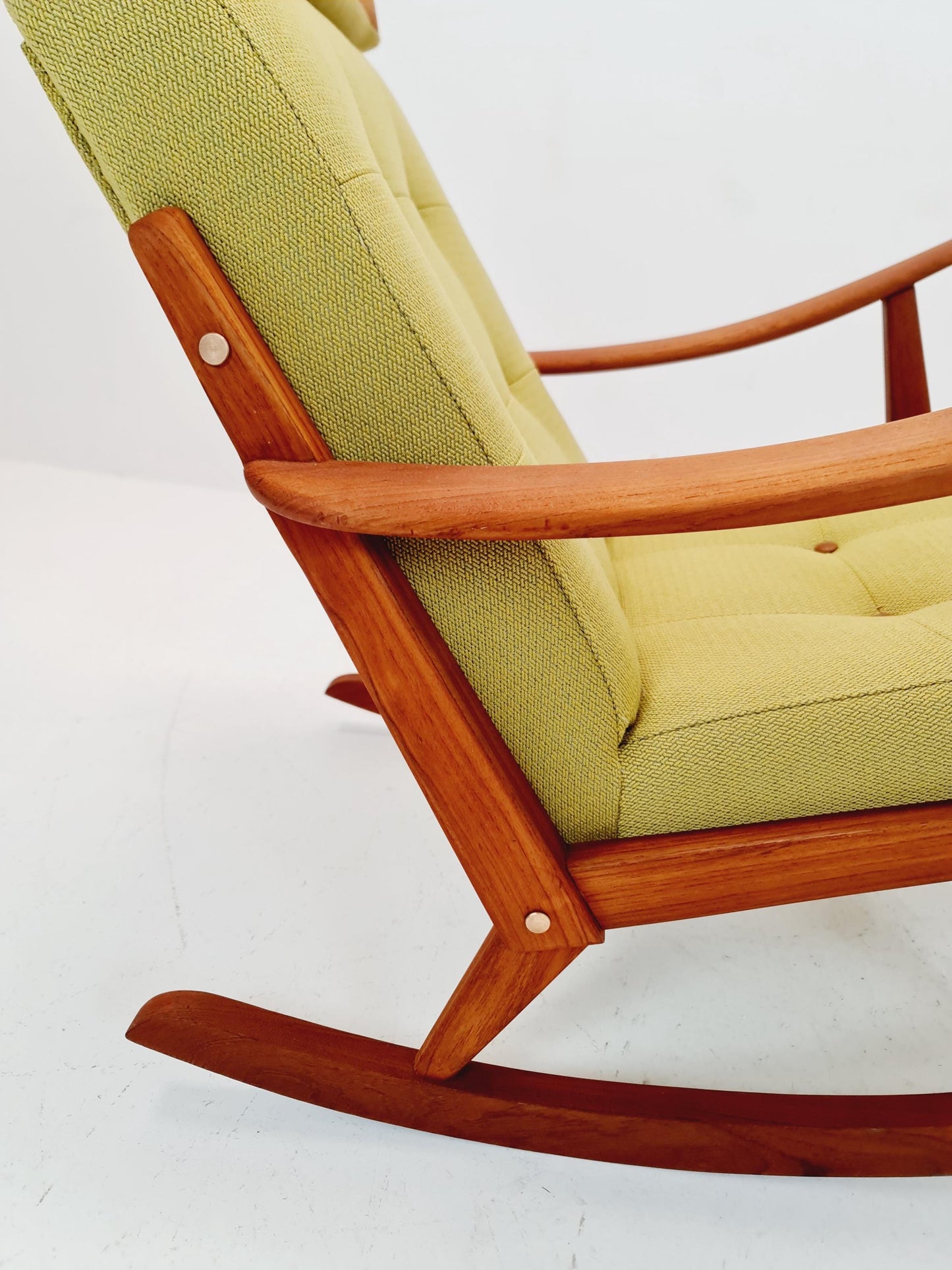 Mid century Scandinavian solid teak Rocking Chair , 1960s
