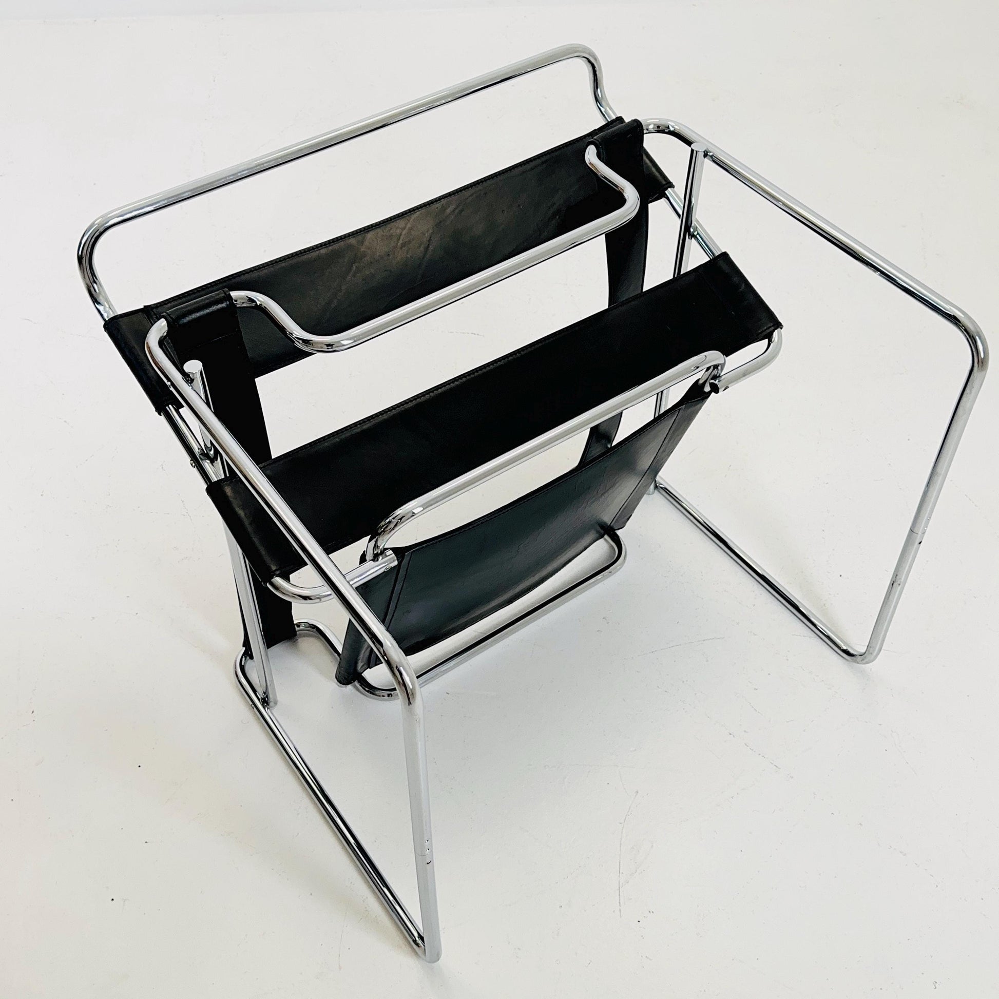 Marcel Breuer Wassily Style leather B3 Chairs 1980s Italy by Fasem