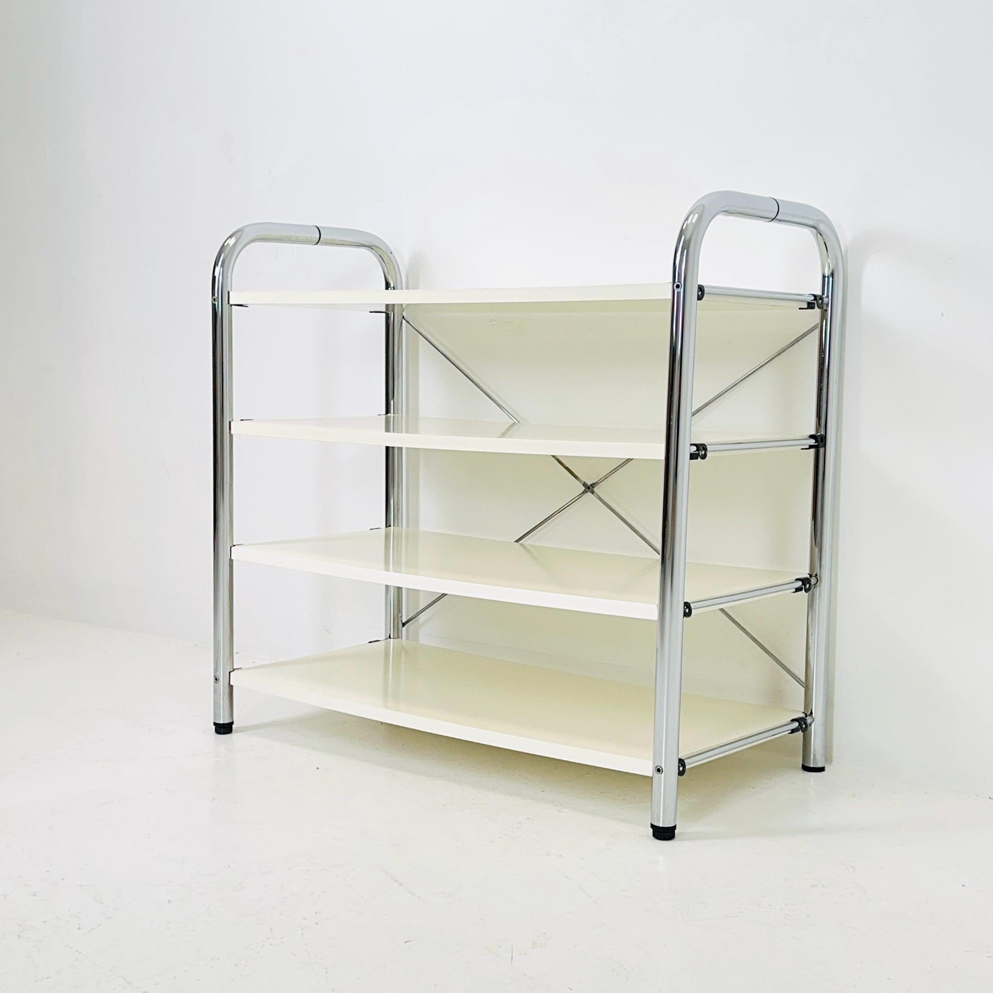Minimalist white standing shelving system Niklas BY Rutger Andersson for IKEA Sweden 1980s