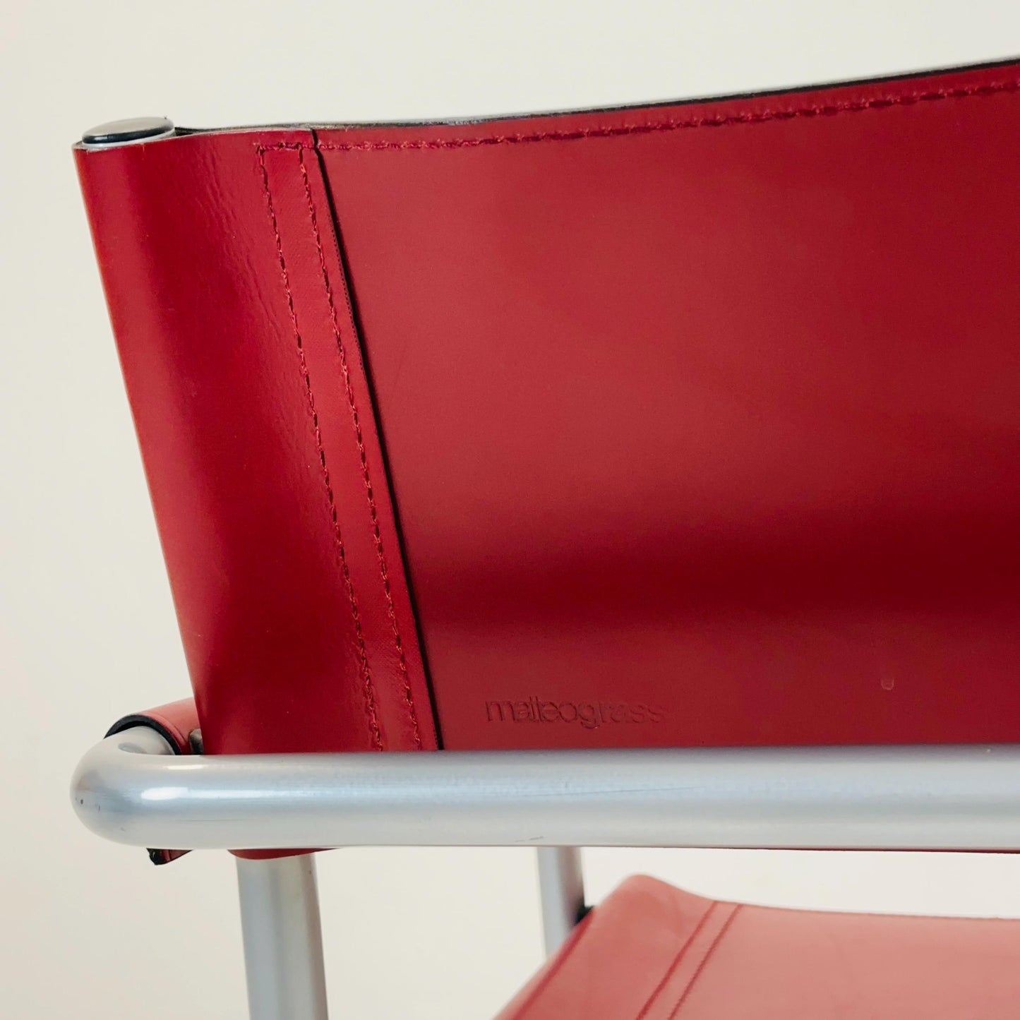 set of 4 mid century Mg5 leather cantilevered chairs for Mart Stam by Matteo Grassi italy 1980s