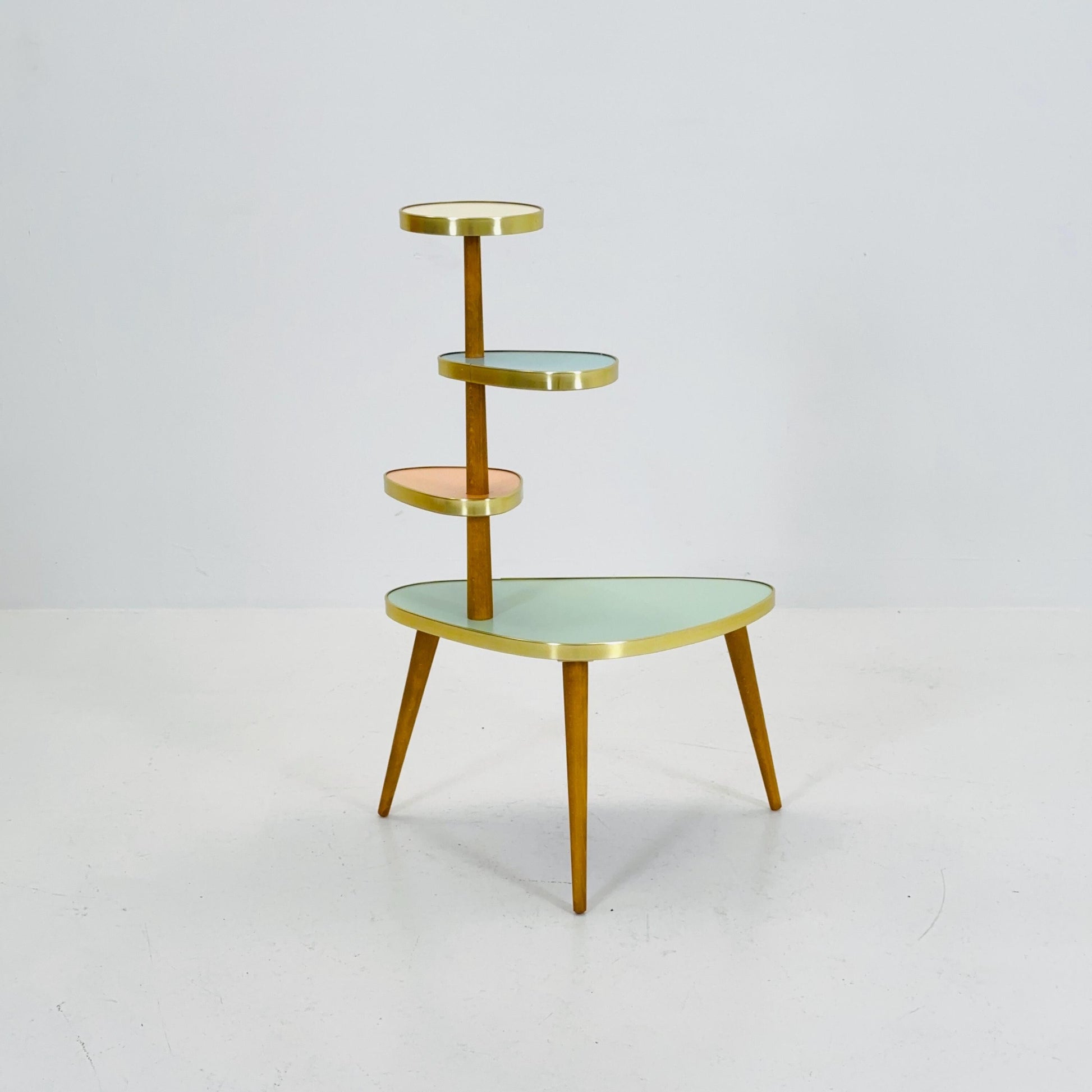BIG German Plant Stand, Colorful Vintage Mid-Century Minimalist Indoor Plant Stand Side Table Retro table