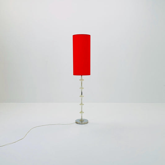 Space age German red floor lamp by Richard Essig, 1970s