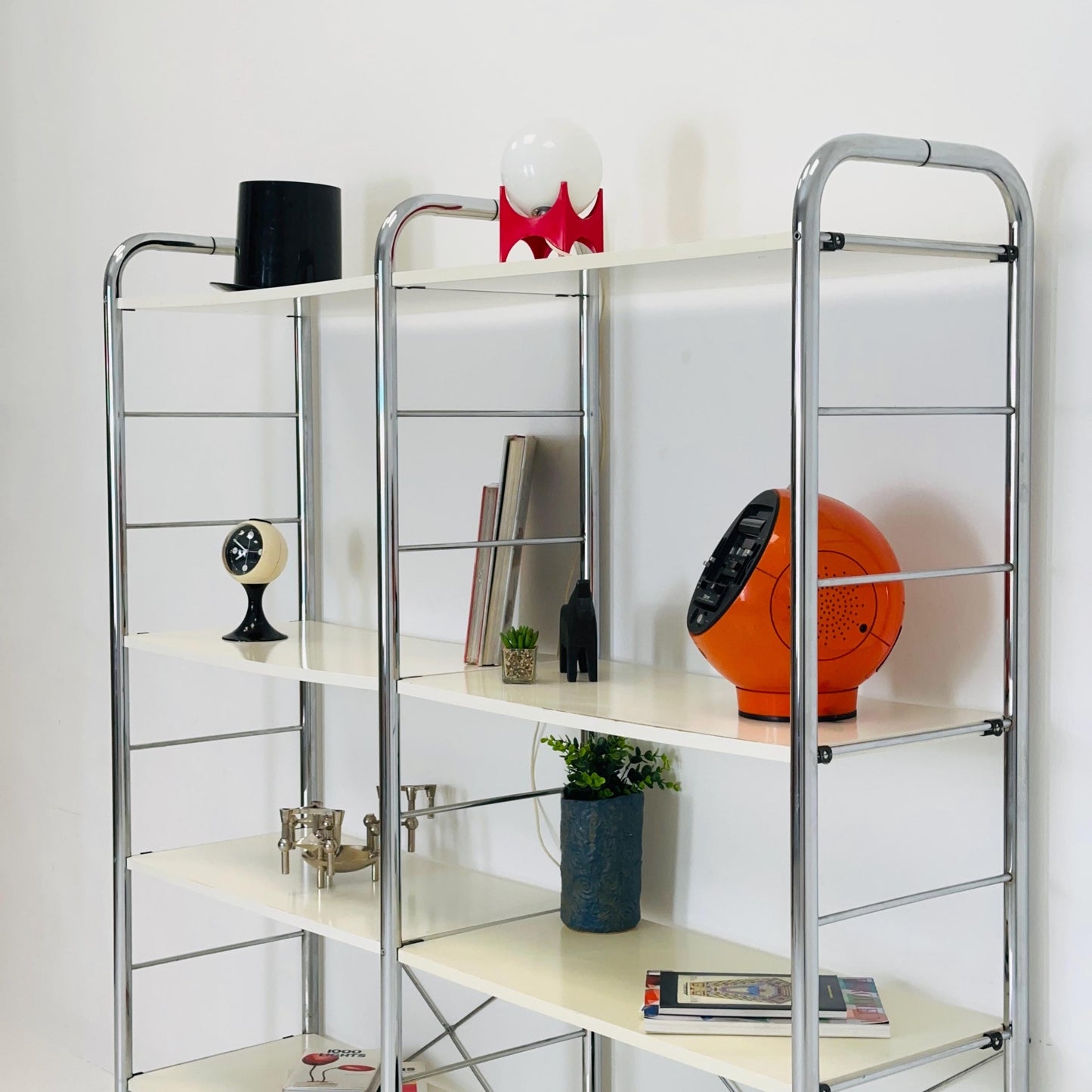 Minimalist white standing modular shelving system Niklas BY Rutger Andersson for IKEA Sweden 1980s