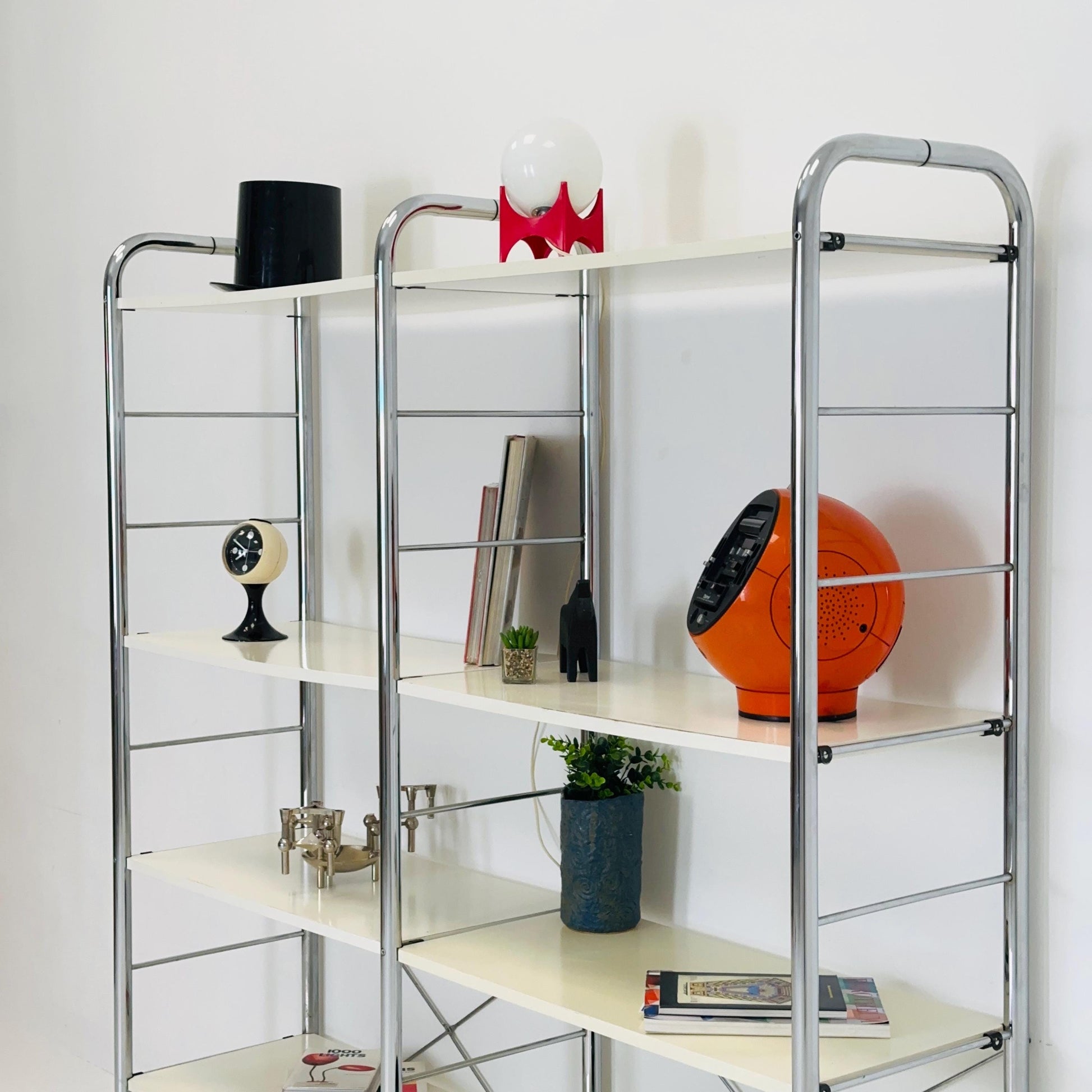 Minimalist white standing modular shelving system Niklas BY Rutger Andersson for IKEA Sweden 1980s