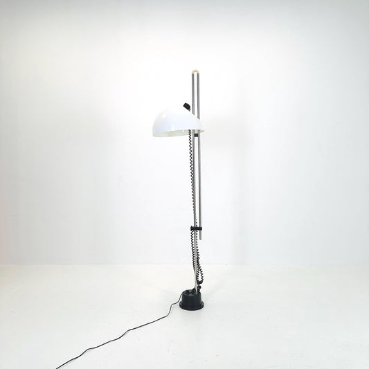 Mid century white 4026 floor lamp in acrylic glass & chrome by Carlo Santi for Kartell Design, Italy, 1970s