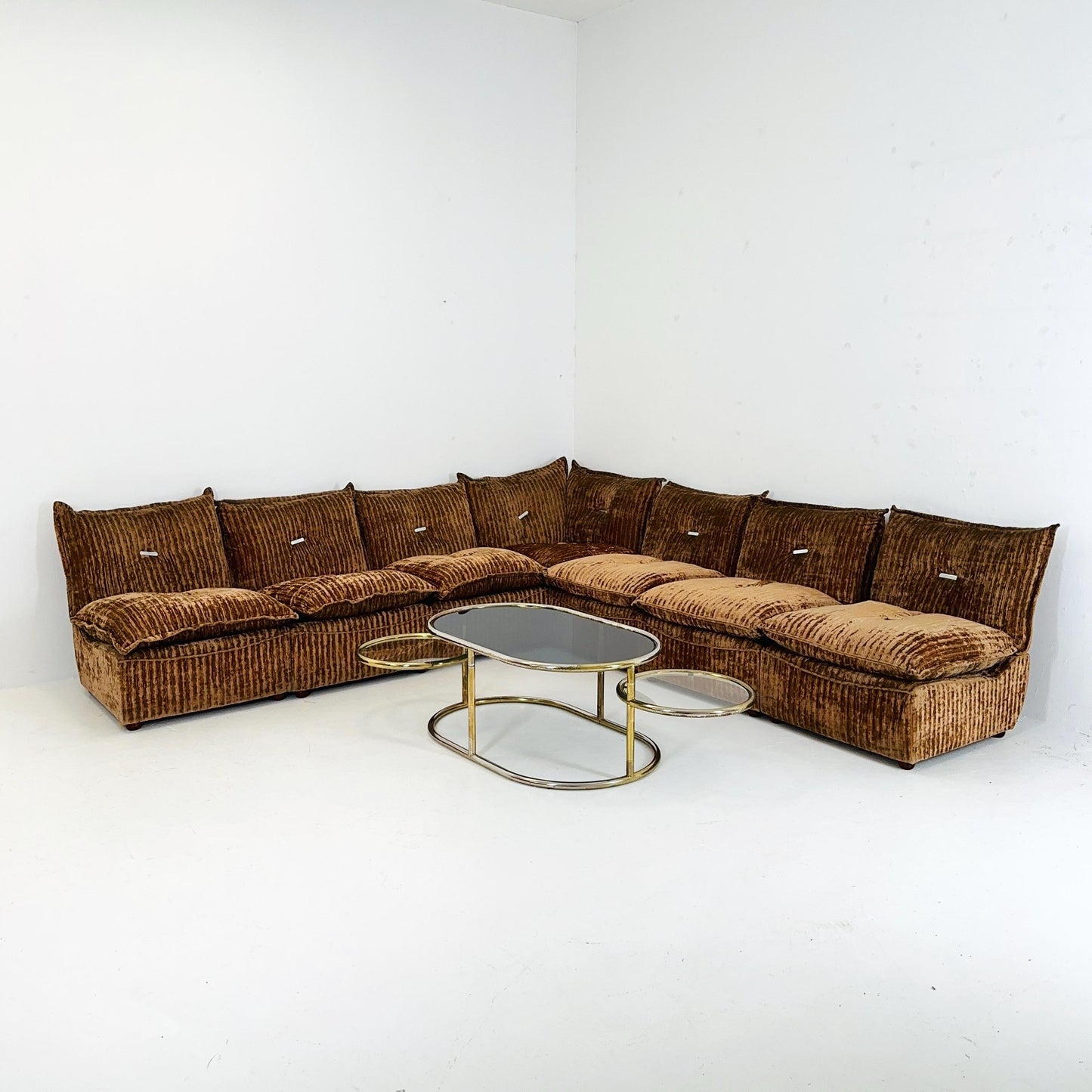 Mid century modular set of 7 / seating group - sofa for Manifattura Italiana 1970s